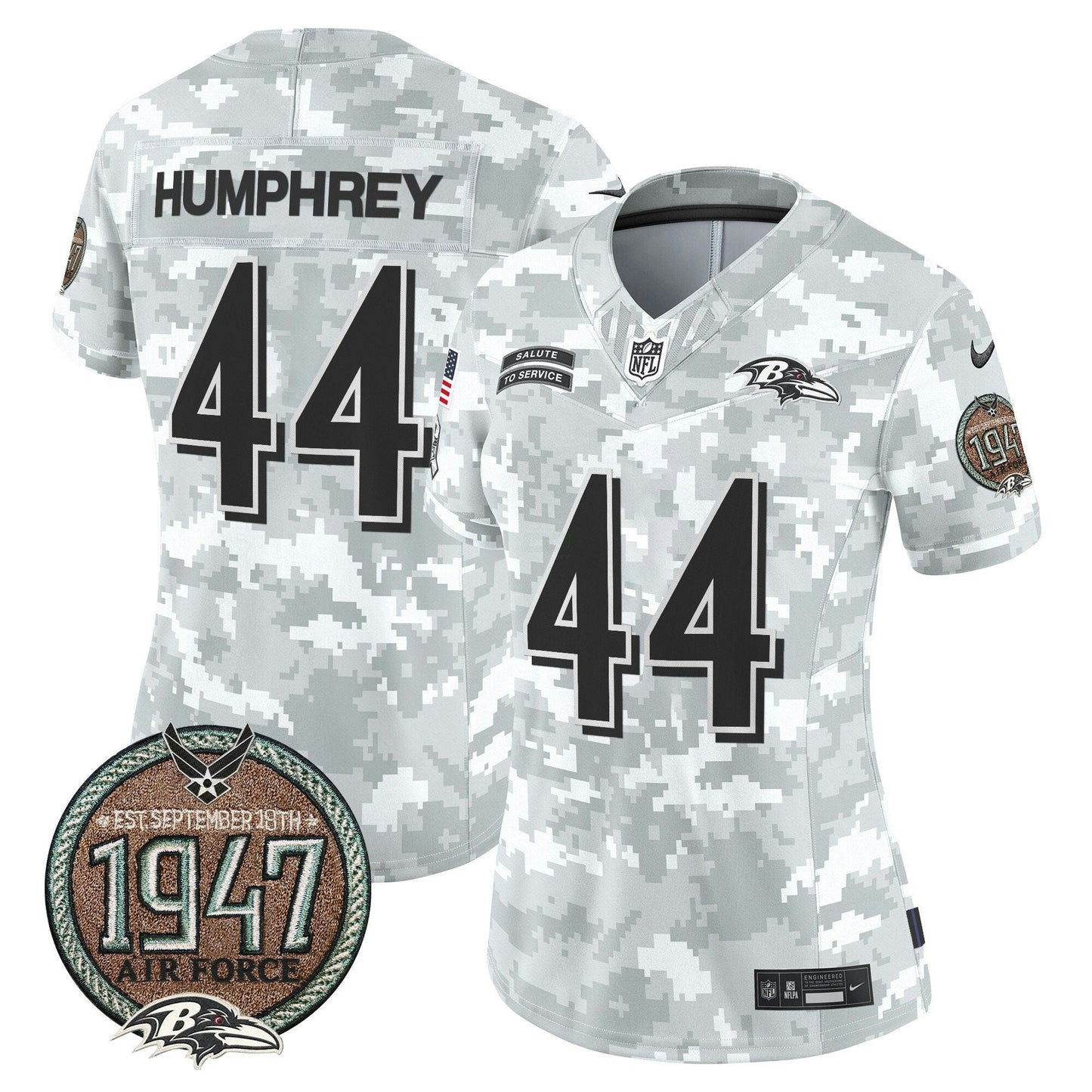 Camisa NFL Baltimore Ravens Women’s 2024 Salute to Service Establishment Year Patch Vapor Limited Jersey