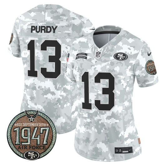 Camisa NFL San Francisco 49ers Women’s 2024 Salute to Service Establishment Year Patch Vapor Limited Jersey