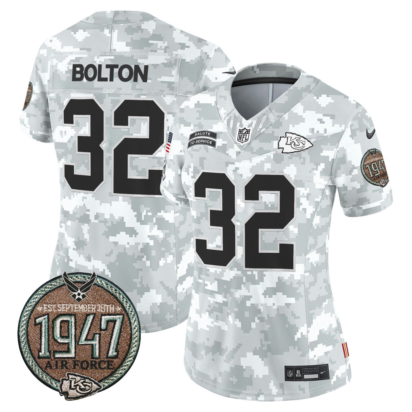 Camisa NFL Kansas City Chiefs Women’s 2024 Salute to Service Establishment Year Patch Vapor Limited Jersey