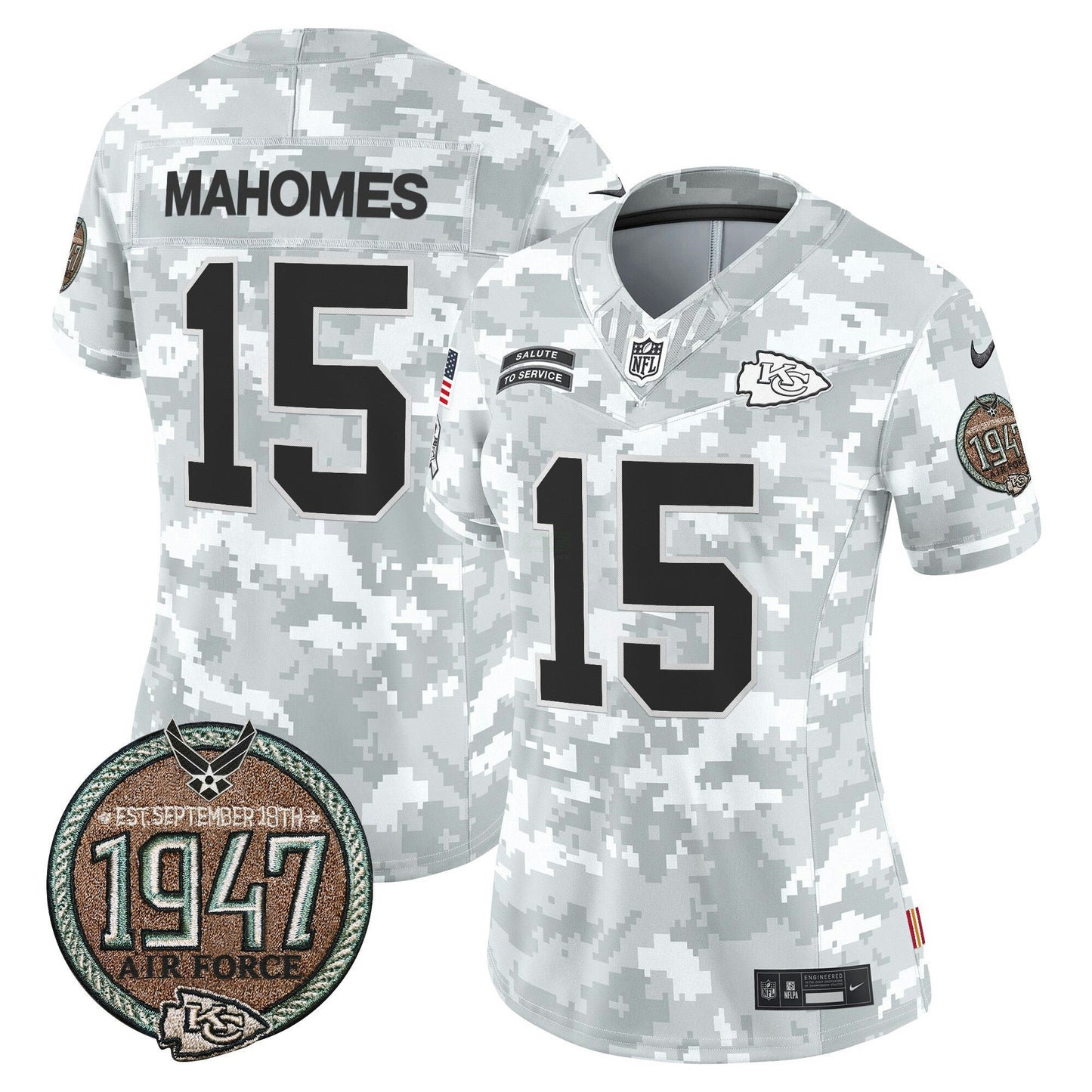 Camisa NFL Kansas City Chiefs Women’s 2024 Salute to Service Establishment Year Patch Vapor Limited Jersey
