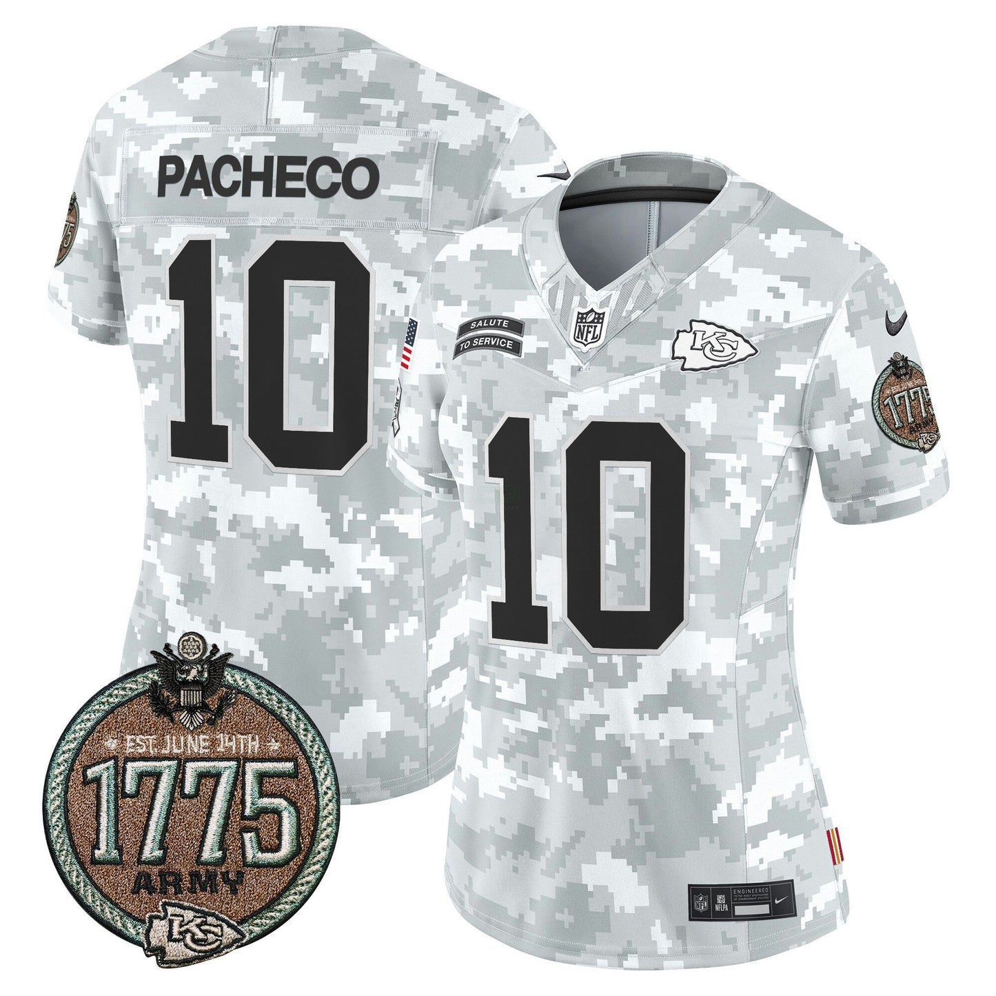 Camisa NFL Kansas City Chiefs Women’s 2024 Salute to Service Establishment Year Patch Vapor Limited Jersey