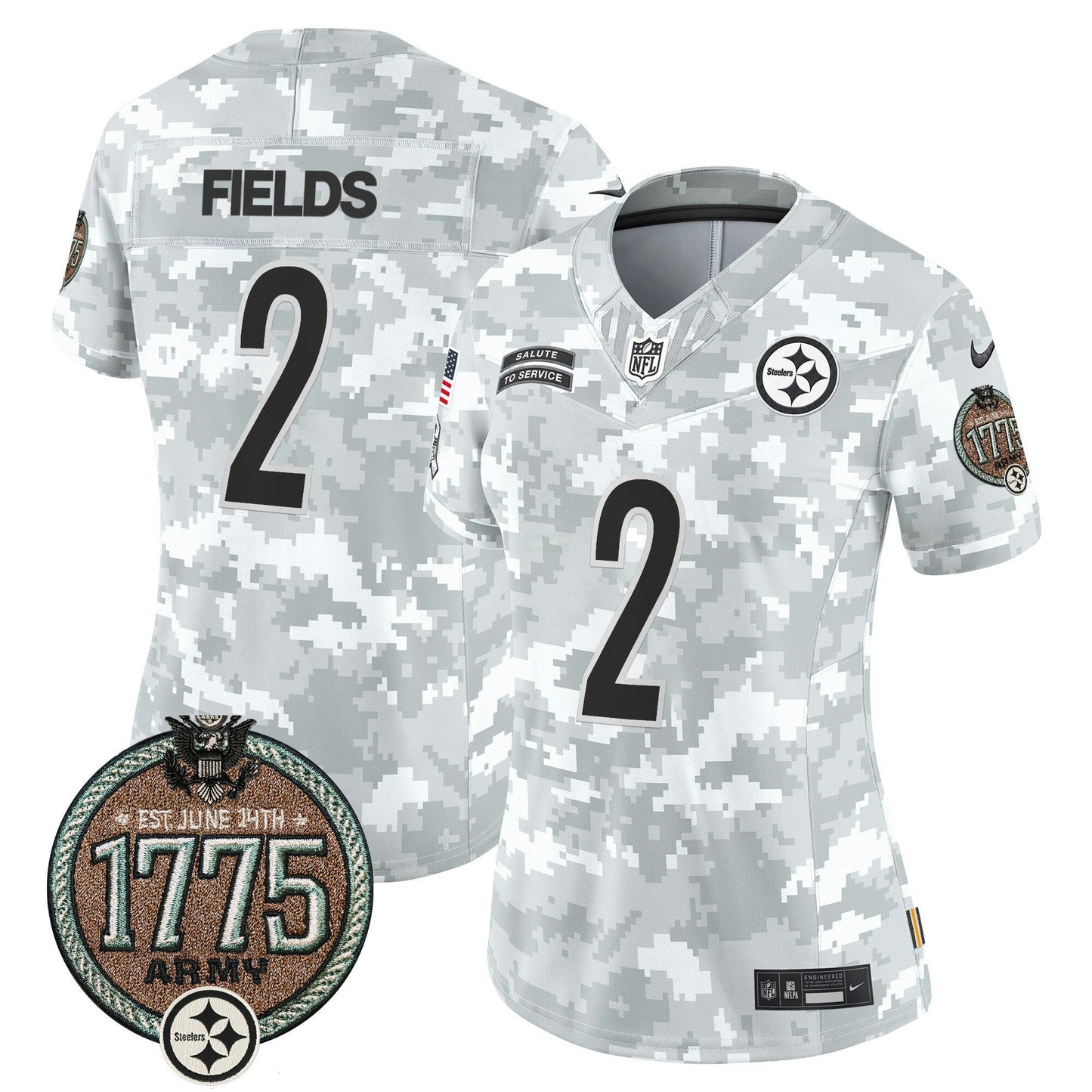 Camisa NFL Pittsburgh Steelers Women’s 2024 Salute to Service Establishment Year Patch Vapor Limited Jersey