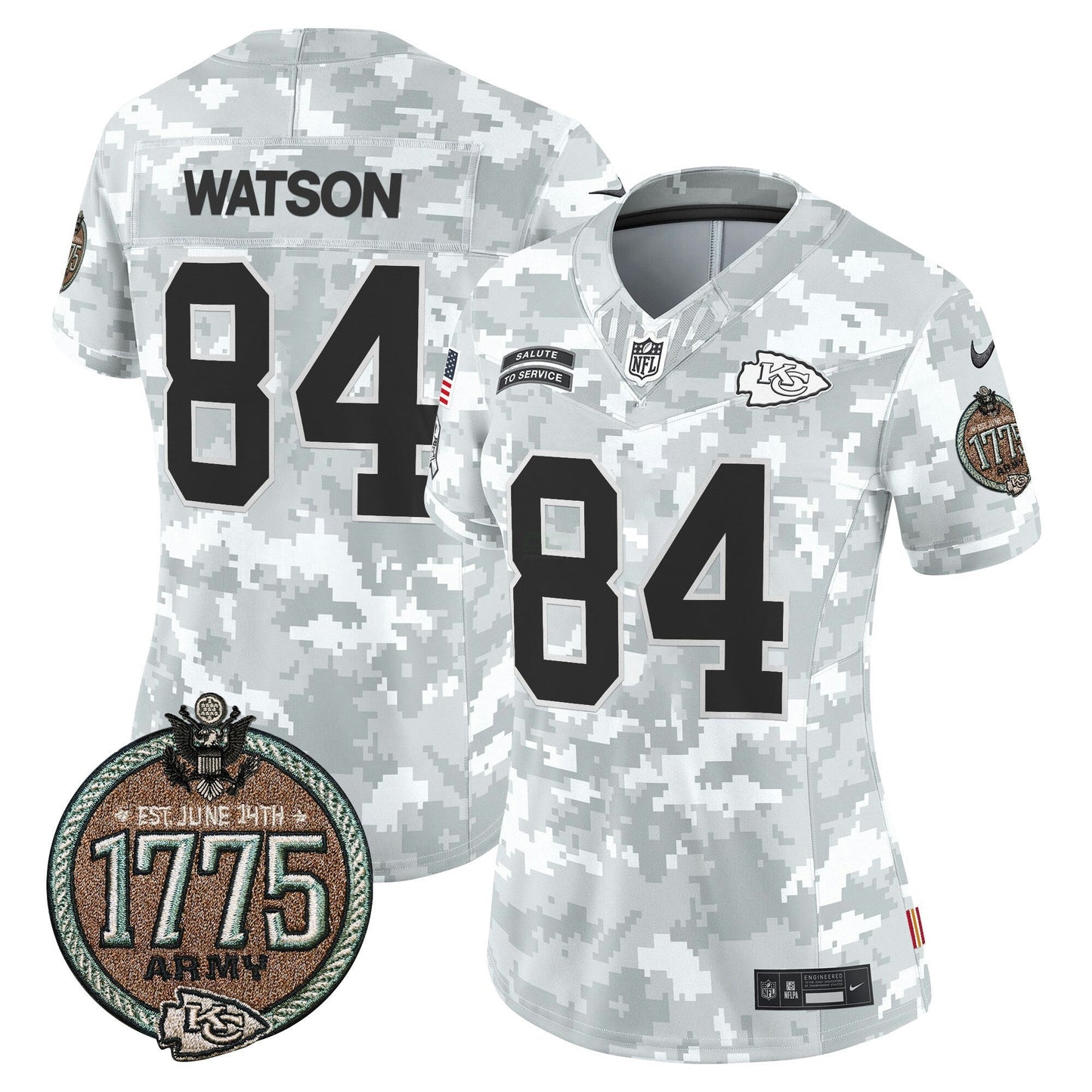 Camisa NFL Kansas City Chiefs Women’s 2024 Salute to Service Establishment Year Patch Vapor Limited Jersey