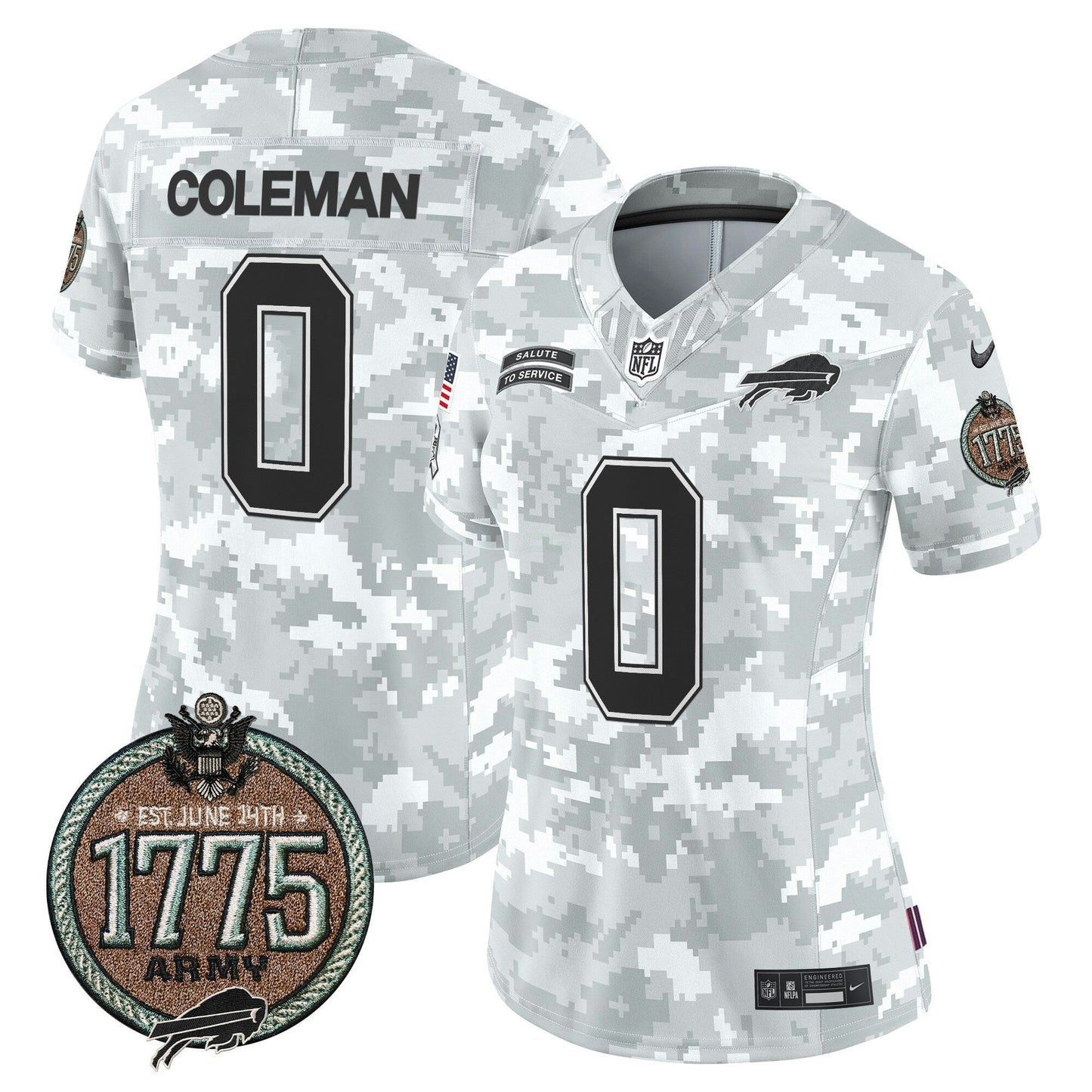 Camisa NFL Buffalo Bills Women’s 2024 Salute to Service Establishment Year Patch Vapor Limited Jersey