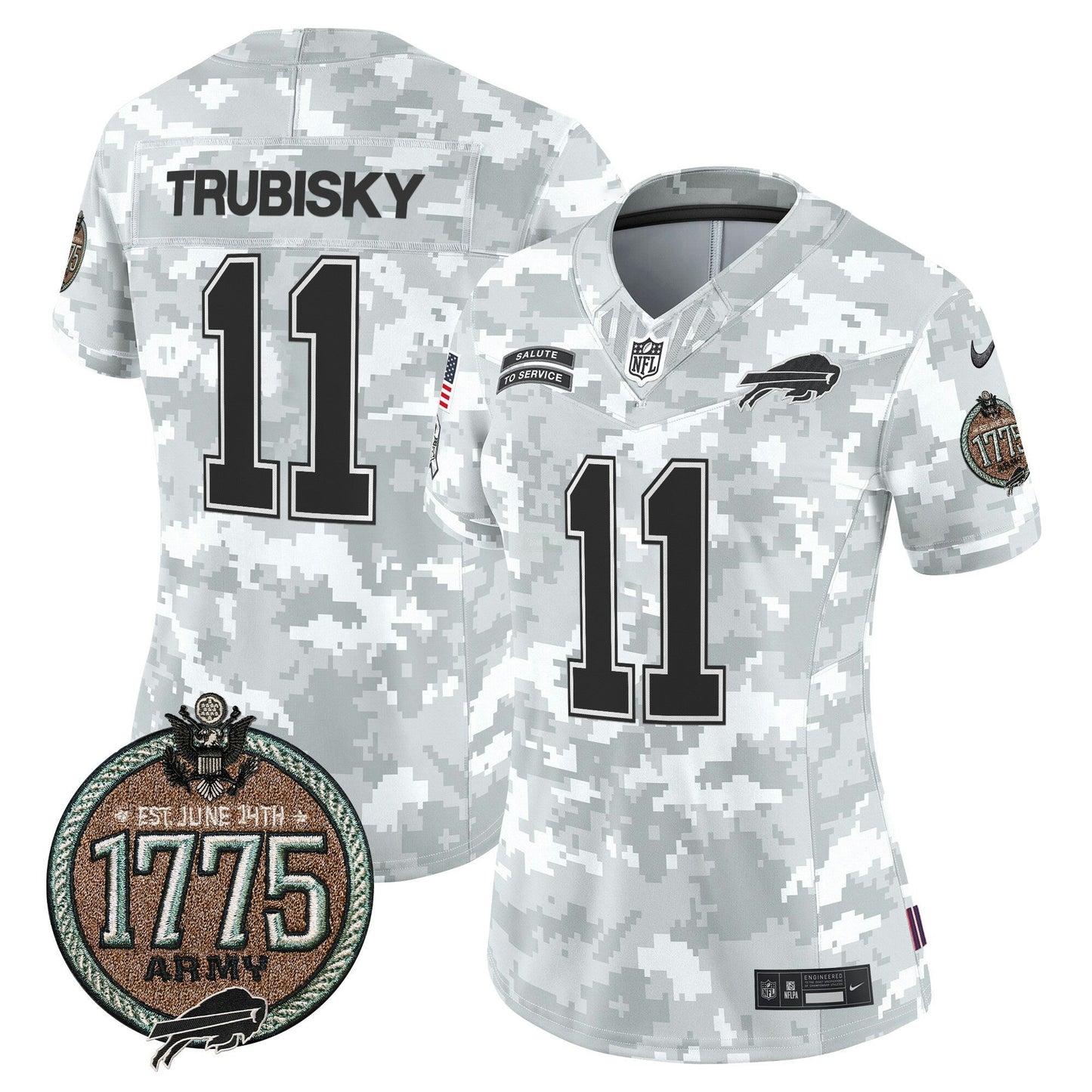 Camisa NFL Buffalo Bills Women’s 2024 Salute to Service Establishment Year Patch Vapor Limited Jersey