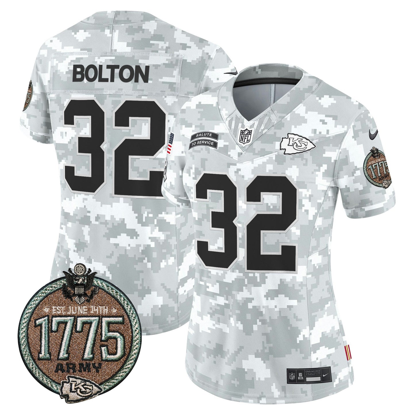 Camisa NFL Kansas City Chiefs Women’s 2024 Salute to Service Establishment Year Patch Vapor Limited Jersey