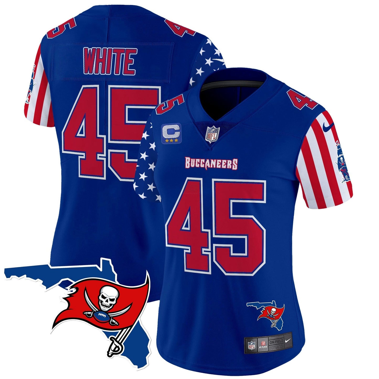 Camisa NFL Tampa Bay Buccaneers Women’s 2025 Independence Day Vapor Premier Limited Jersey