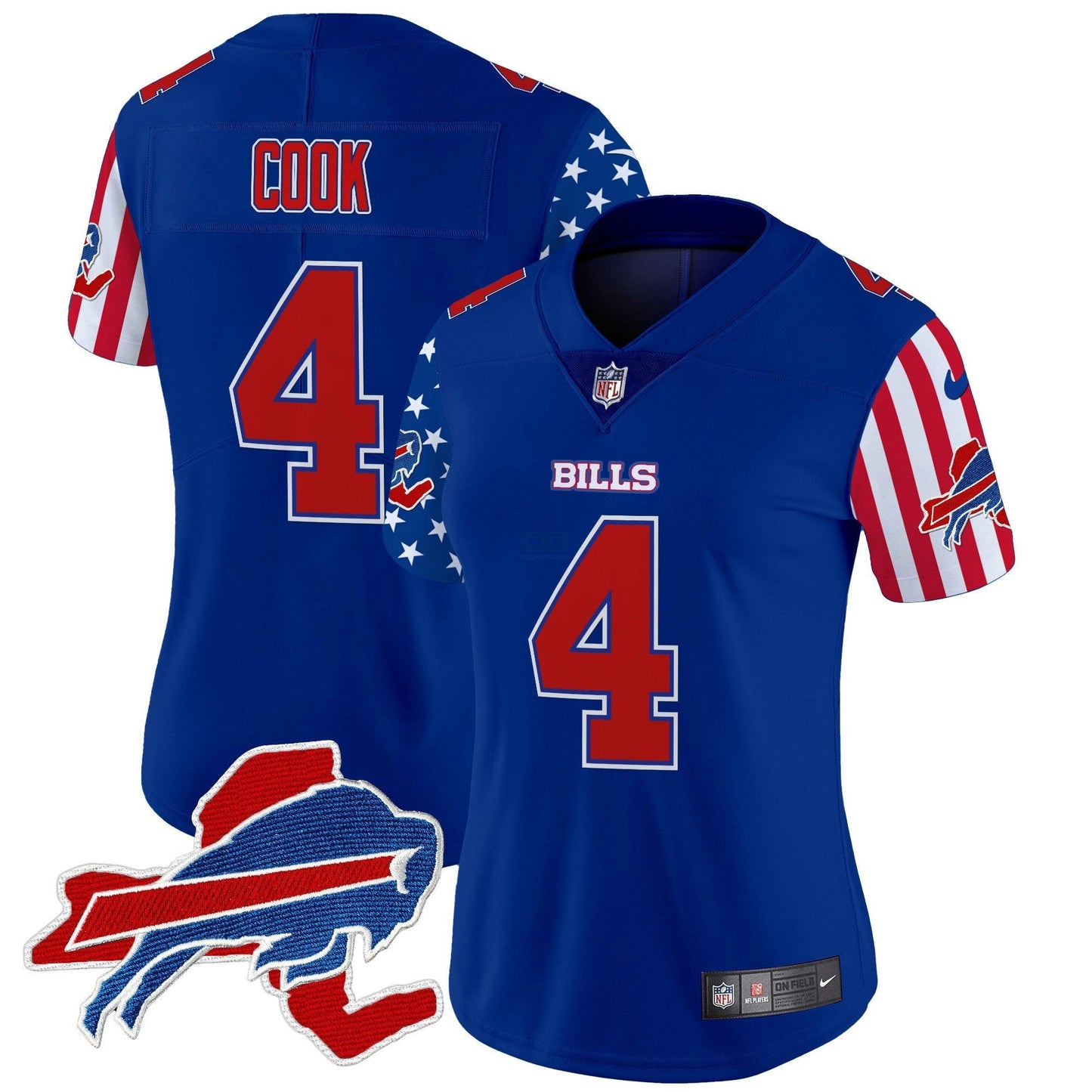 Camisa NFL Buffalo Bills Women’s 2025 Independence Day Vapor Premier Limited Jersey