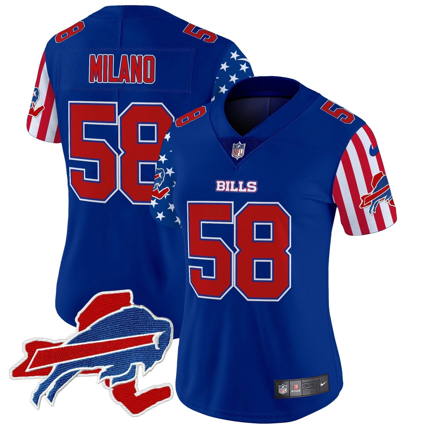 Camisa NFL Buffalo Bills Women’s 2025 Independence Day Vapor Premier Limited Jersey