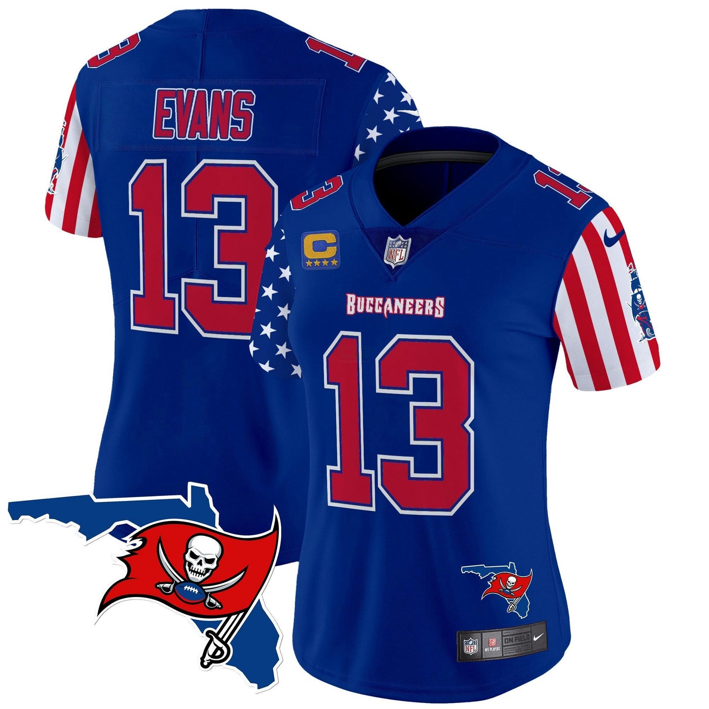 Camisa NFL Tampa Bay Buccaneers Women’s 2025 Independence Day Vapor Premier Limited Jersey