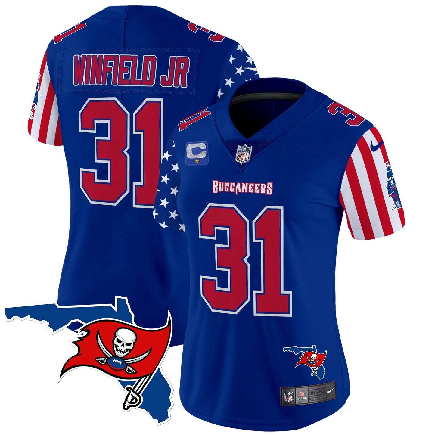Camisa NFL Tampa Bay Buccaneers Women’s 2025 Independence Day Vapor Premier Limited Jersey