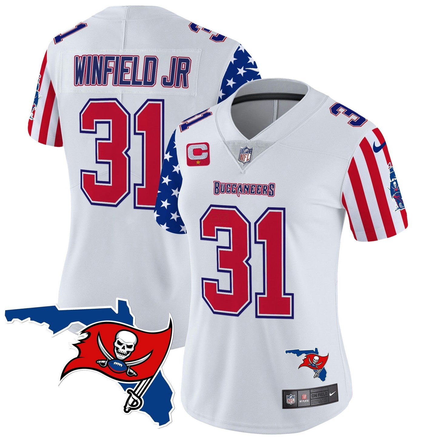 Camisa NFL Tampa Bay Buccaneers Women’s 2025 Independence Day Vapor Premier Limited Jersey