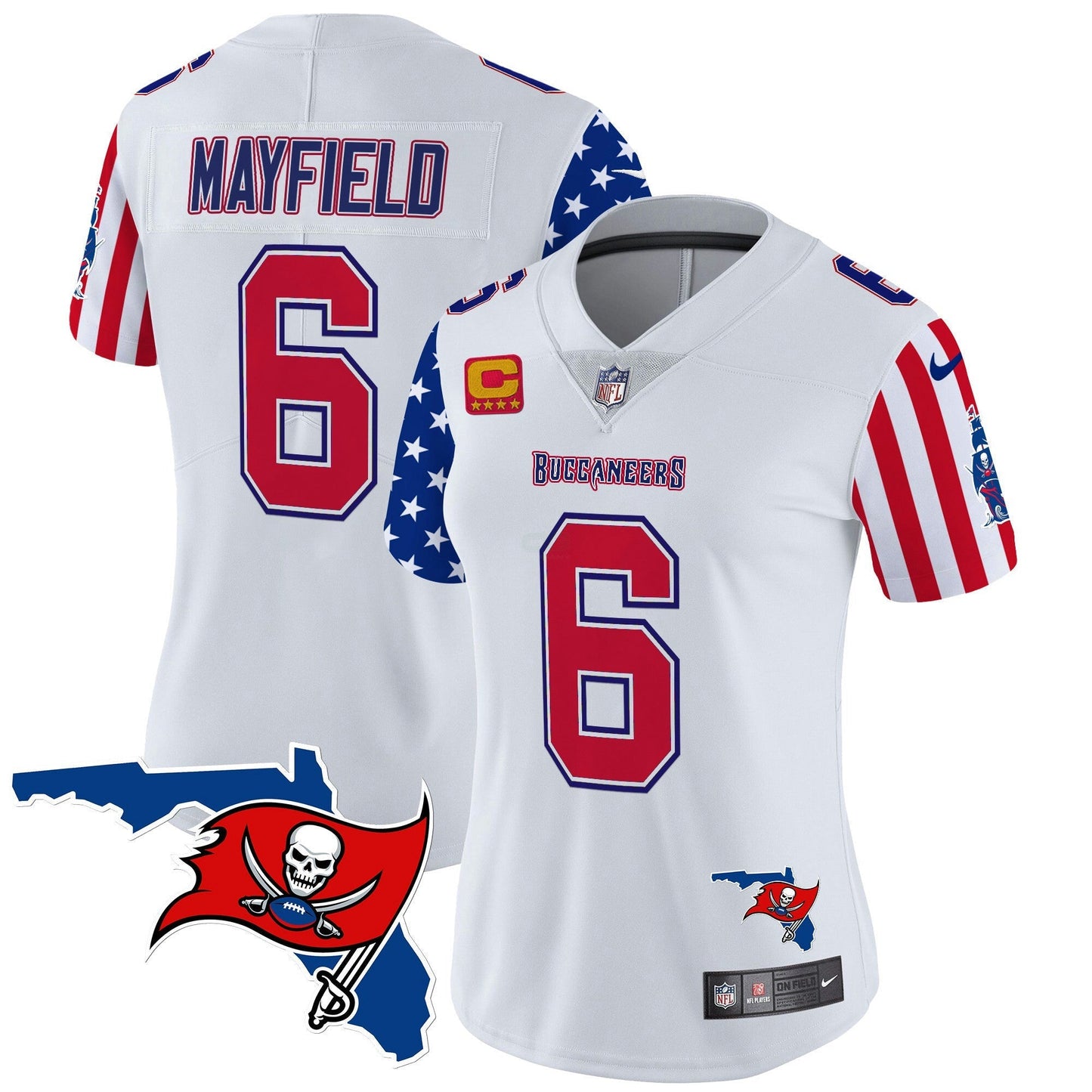 Camisa NFL Tampa Bay Buccaneers Women’s 2025 Independence Day Vapor Premier Limited Jersey