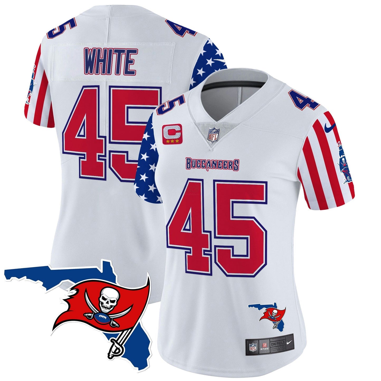 Camisa NFL Tampa Bay Buccaneers Women’s 2025 Independence Day Vapor Premier Limited Jersey