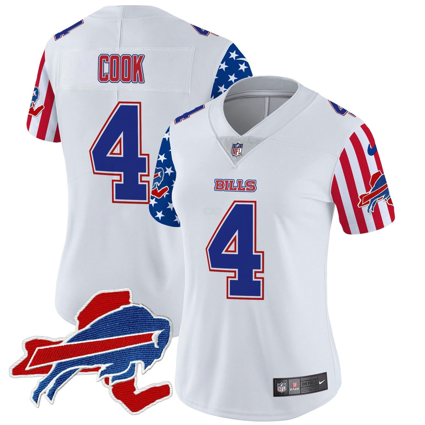 Camisa NFL Buffalo Bills Women’s 2025 Independence Day Vapor Premier Limited Jersey
