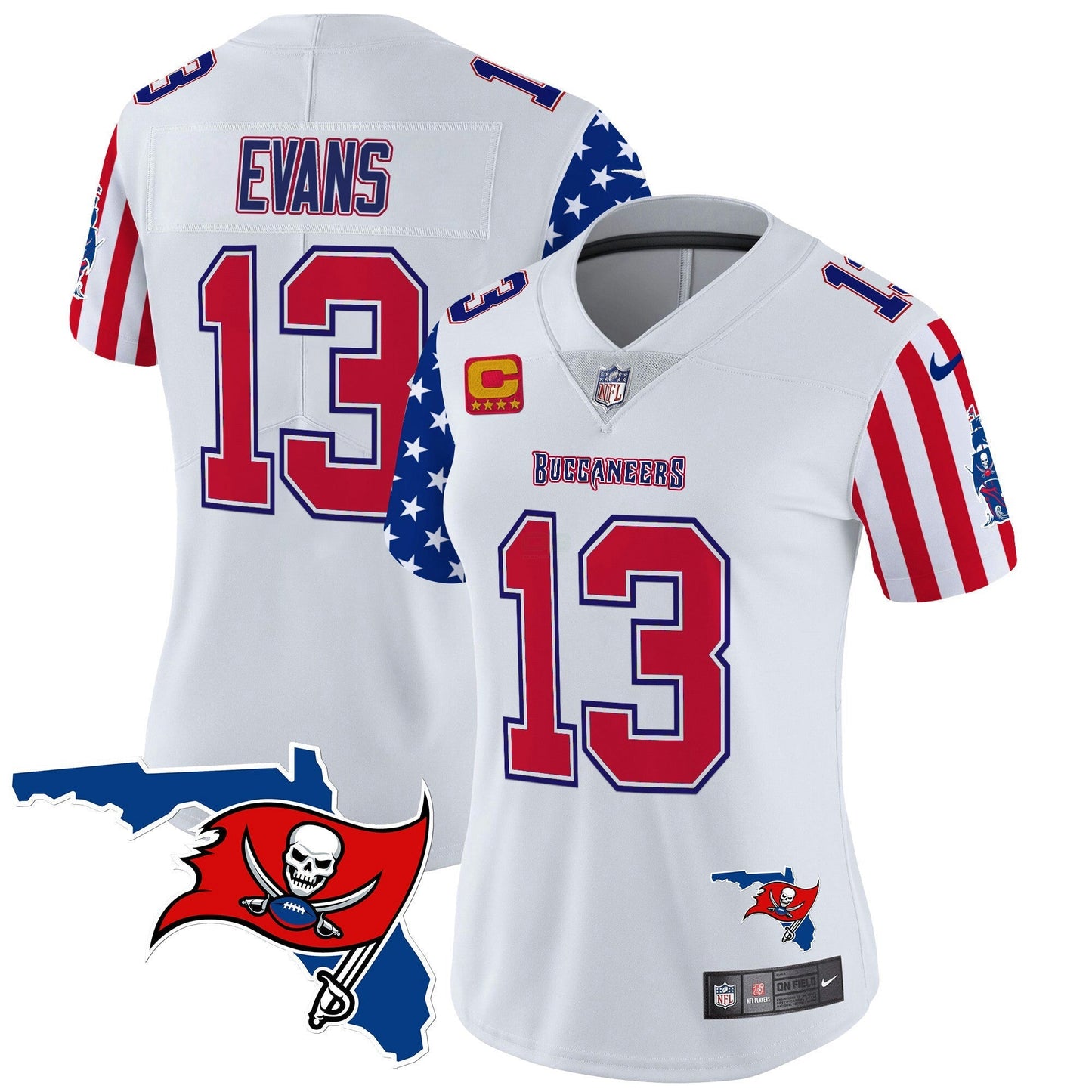 Camisa NFL Tampa Bay Buccaneers Women’s 2025 Independence Day Vapor Premier Limited Jersey