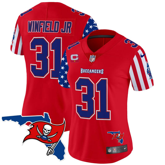 Camisa NFL Tampa Bay Buccaneers Women’s 2025 Independence Day Vapor Premier Limited Jersey