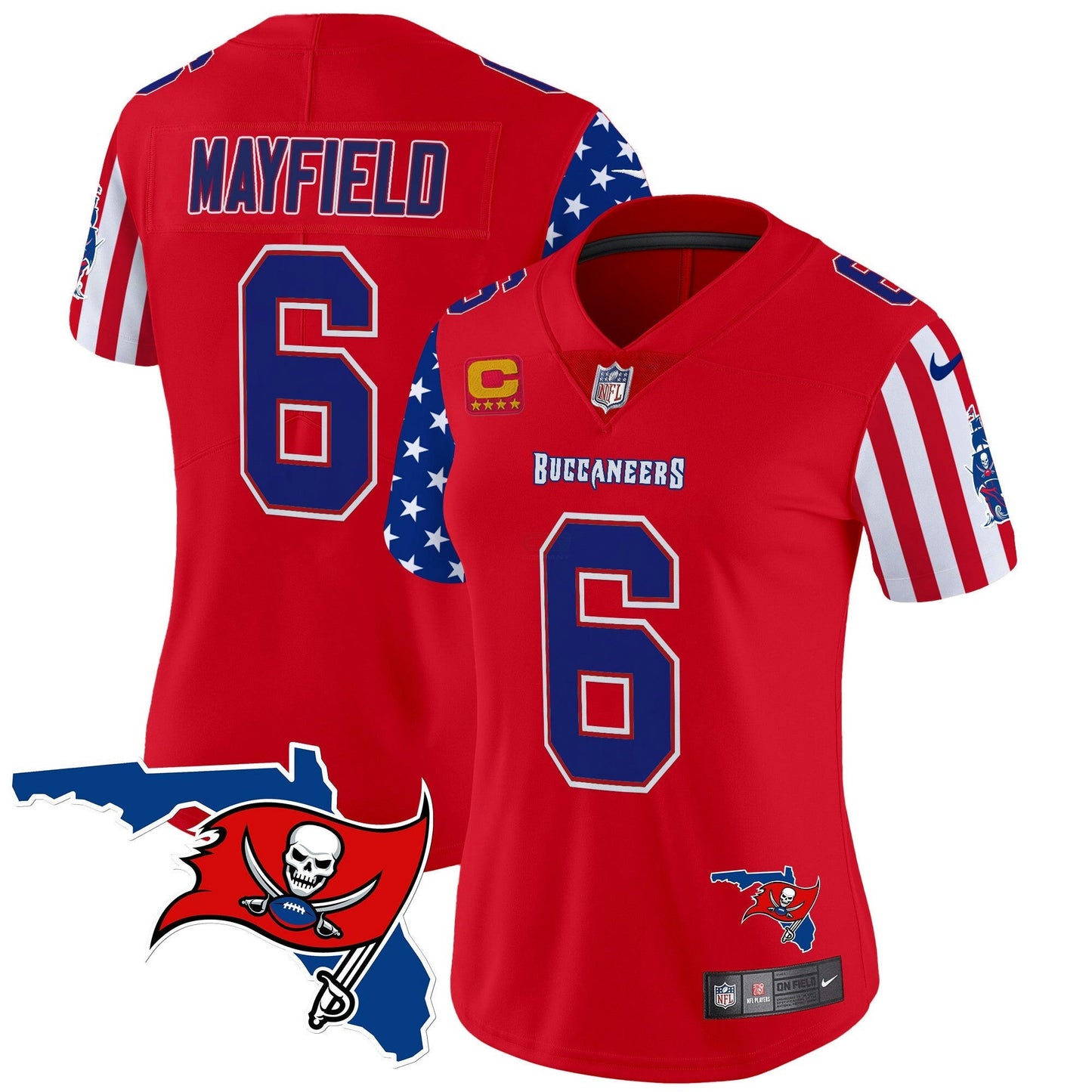 Camisa NFL Tampa Bay Buccaneers Women’s 2025 Independence Day Vapor Premier Limited Jersey