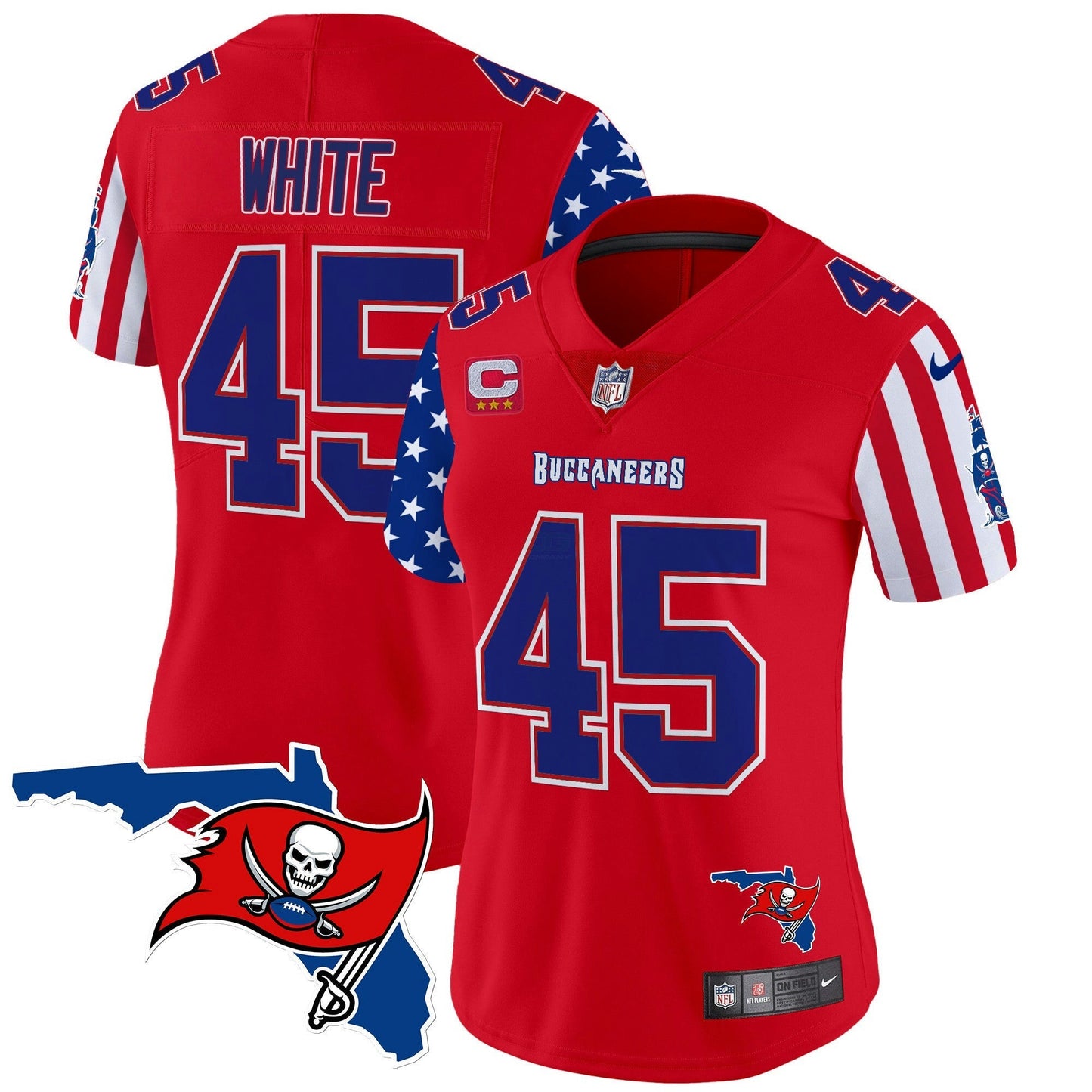 Camisa NFL Tampa Bay Buccaneers Women’s 2025 Independence Day Vapor Premier Limited Jersey