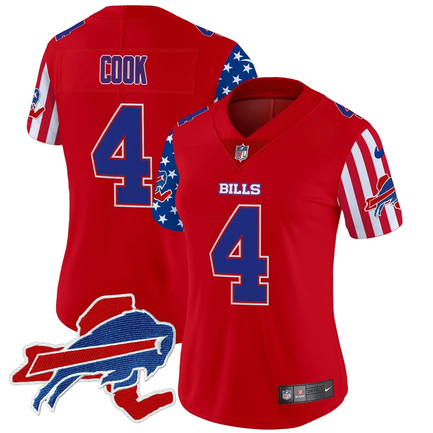 Camisa NFL Buffalo Bills Women’s 2025 Independence Day Vapor Premier Limited Jersey