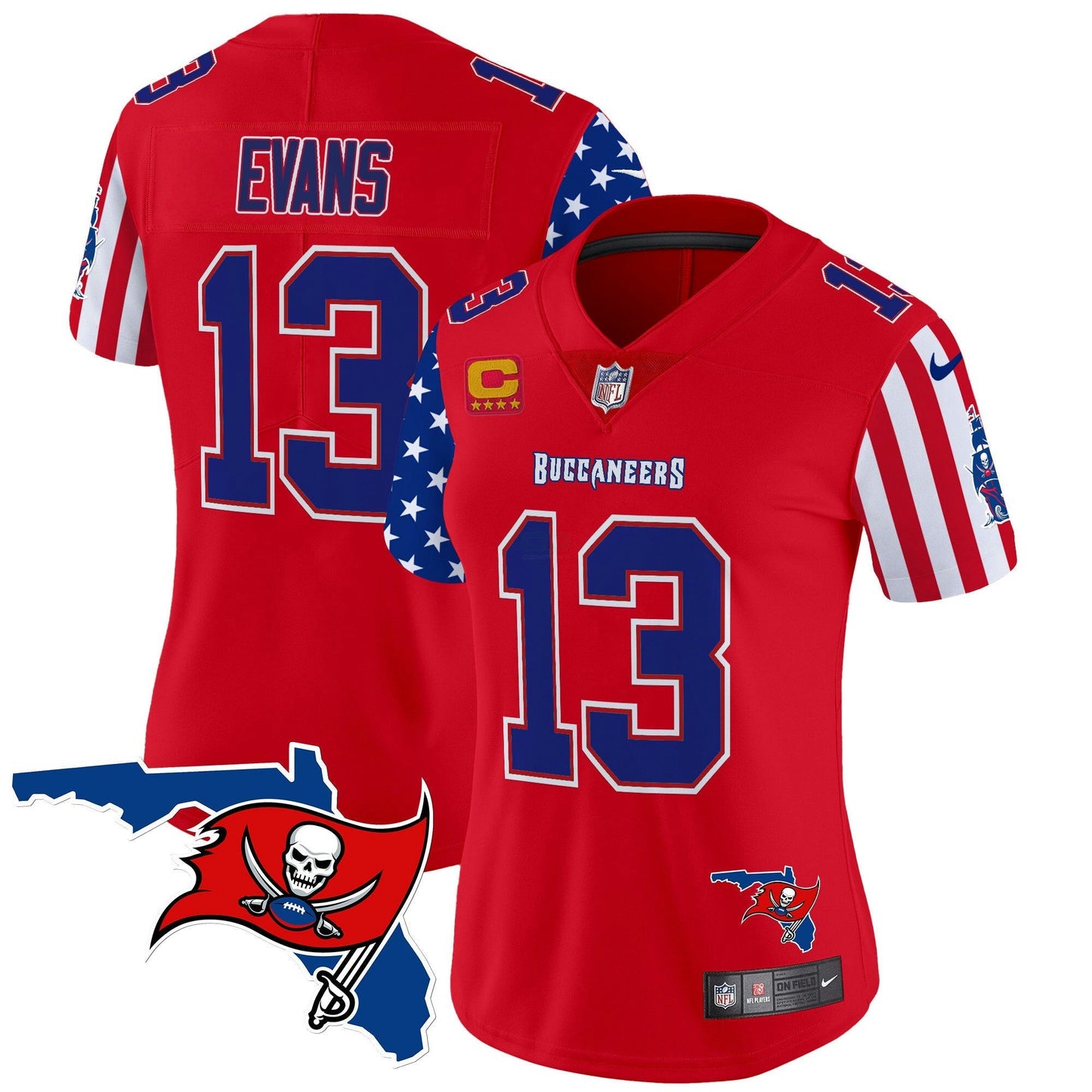 Camisa NFL Tampa Bay Buccaneers Women’s 2025 Independence Day Vapor Premier Limited Jersey