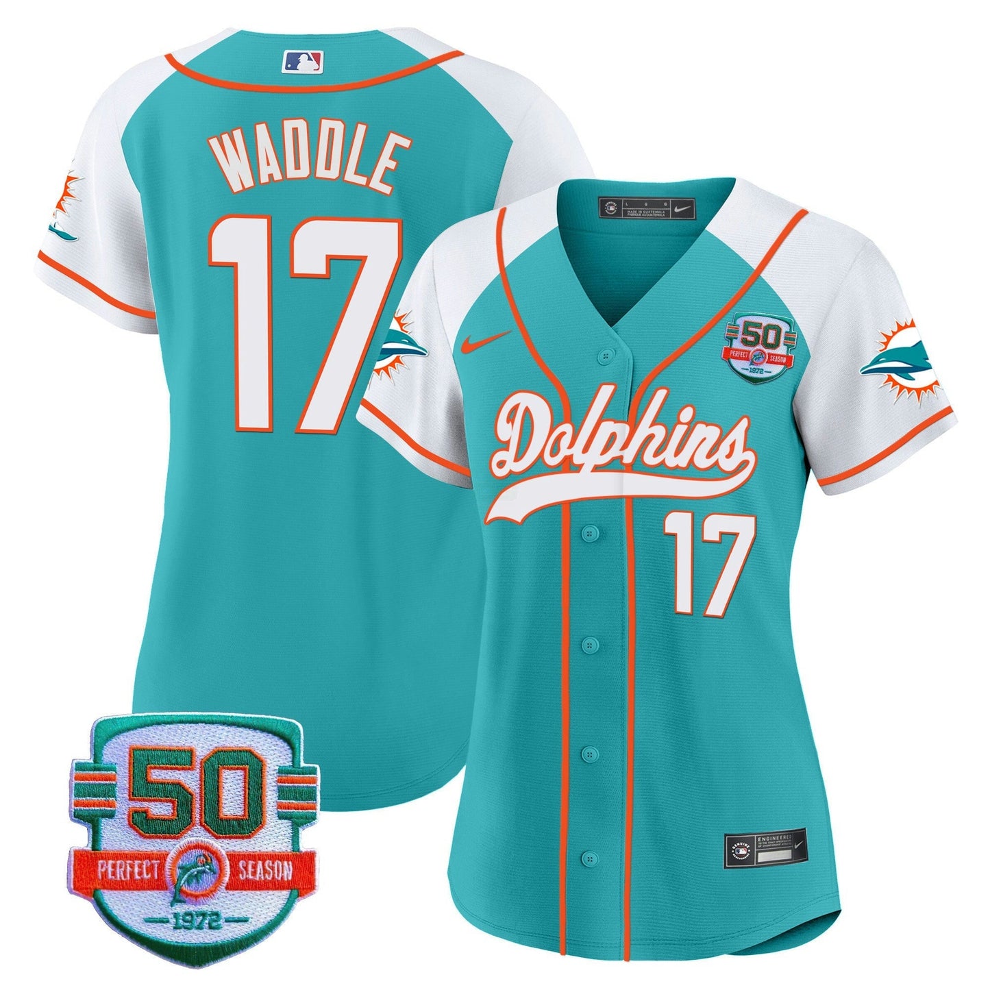 Camisa NFL Women’s 50th 1972 Perfect Season Patch Jersey