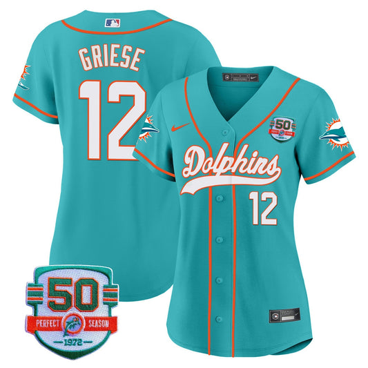 Camisa NFL Women’s 50th 1972 Perfect Season Patch Jersey