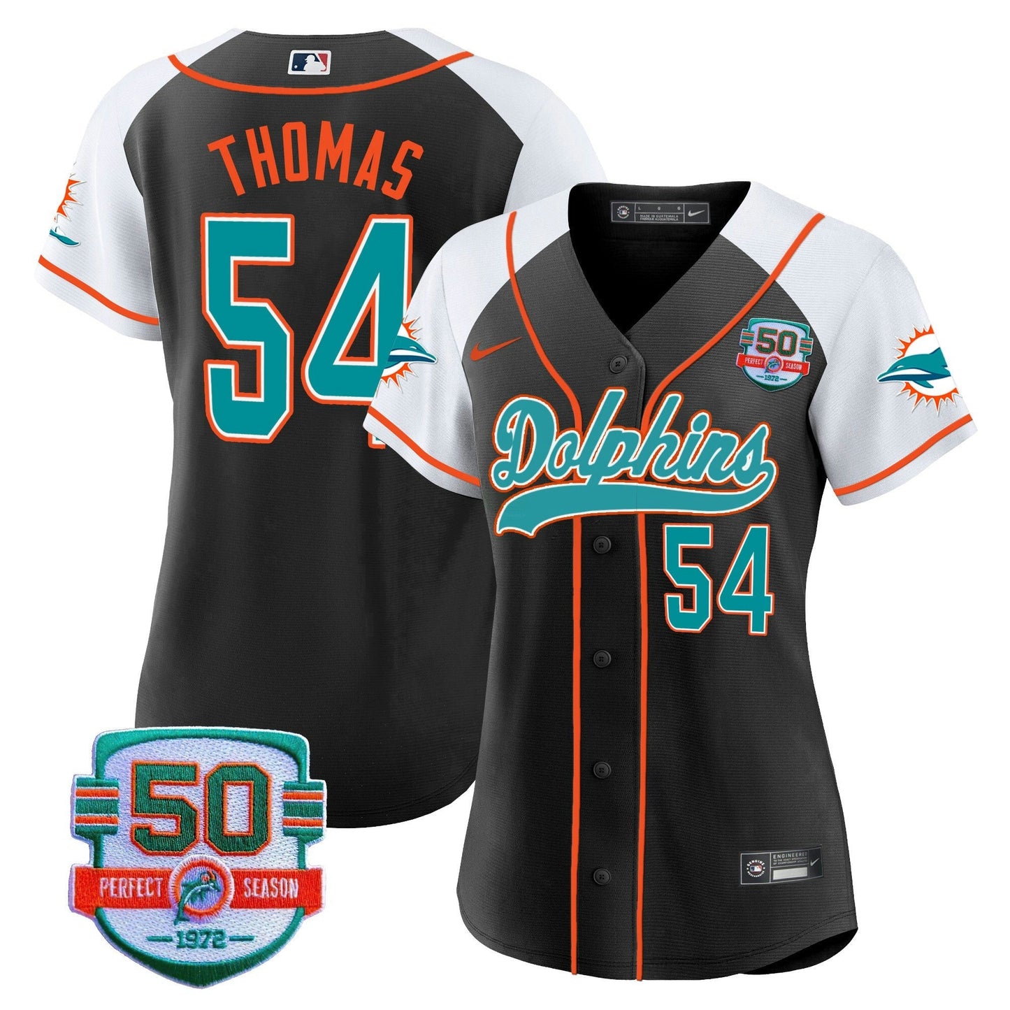 Camisa NFL Women’s 50th 1972 Perfect Season Patch Jersey
