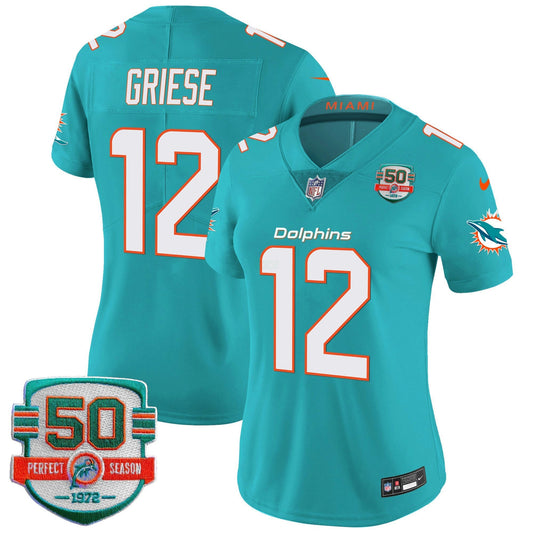 Camisa NFL Women’s 50th 1972 Perfect Season Patch Vapor Jersey