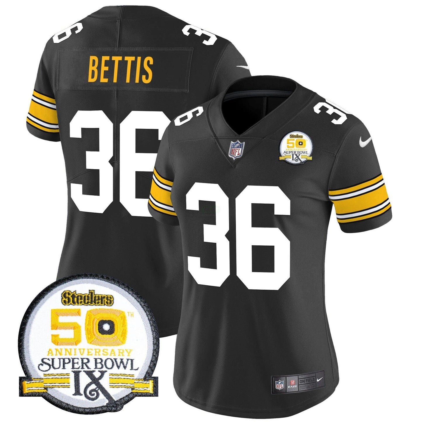 Camisa NFL Women’s 50th Anniversary Of Super Bowl IX Patch Vapor Limited Jersey
