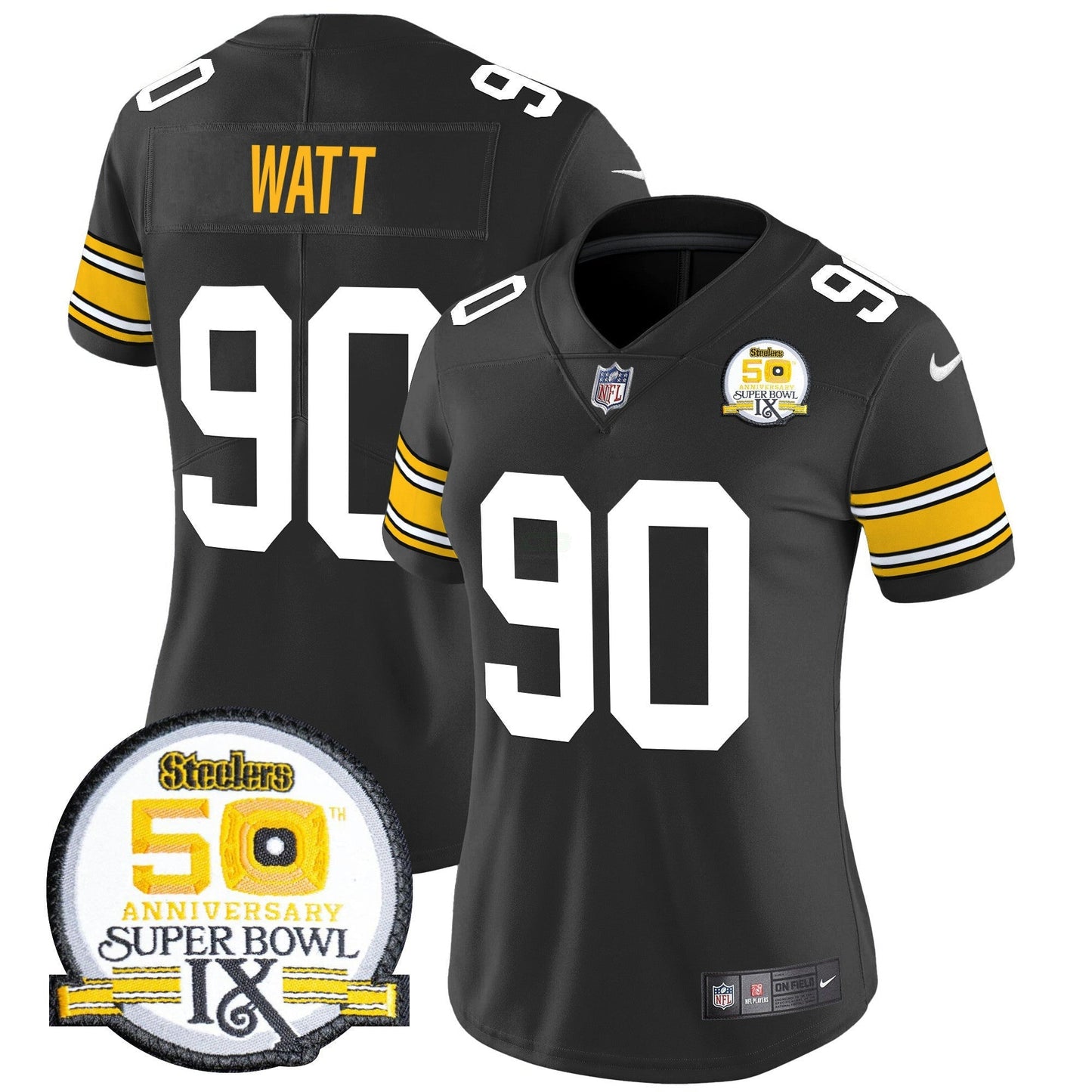 Camisa NFL Women’s 50th Anniversary Of Super Bowl IX Patch Vapor Limited Jersey