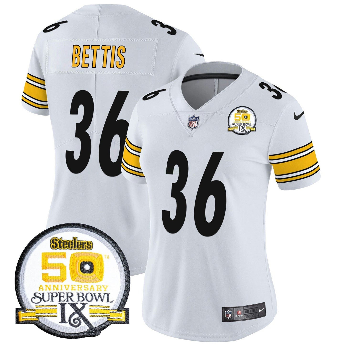 Camisa NFL Women’s 50th Anniversary Of Super Bowl IX Patch Vapor Limited Jersey