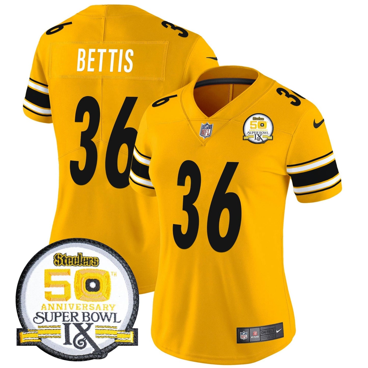 Camisa NFL Women’s 50th Anniversary Of Super Bowl IX Patch Vapor Limited Jersey