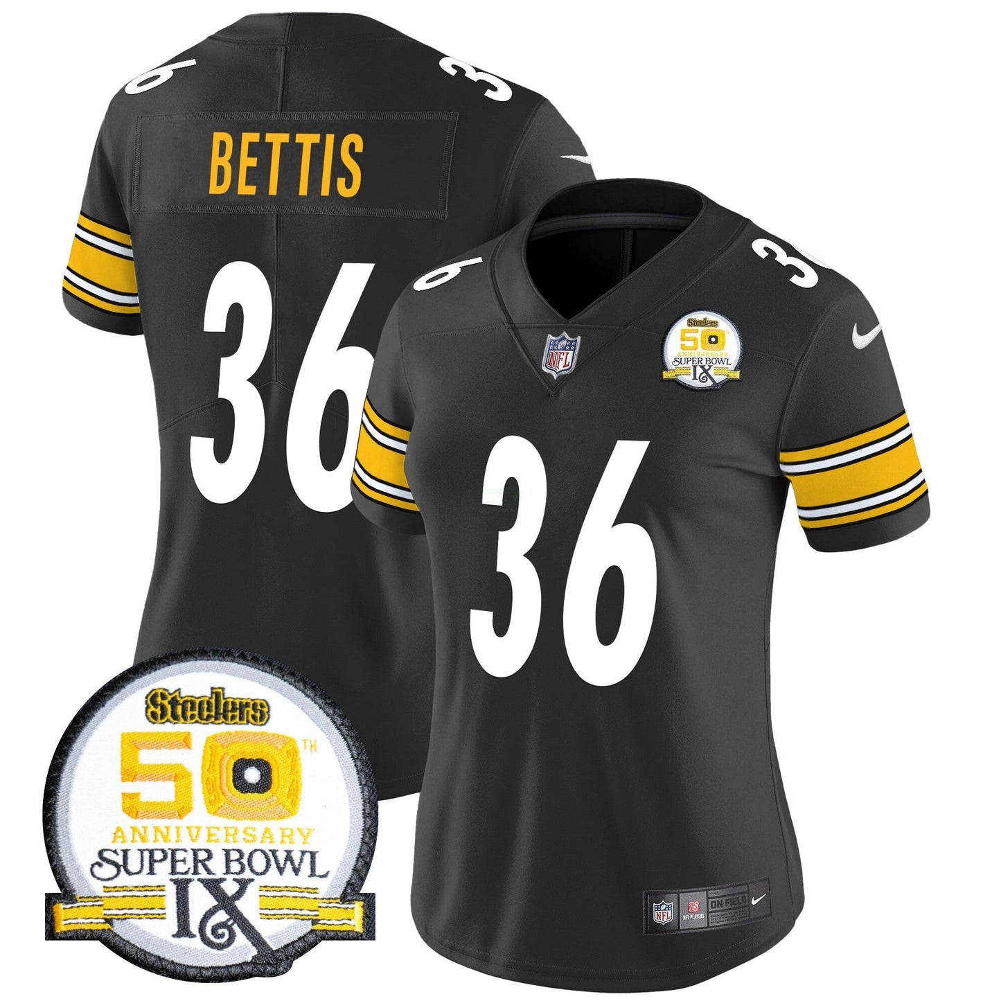 Camisa NFL Women’s 50th Anniversary Of Super Bowl IX Patch Vapor Limited Jersey