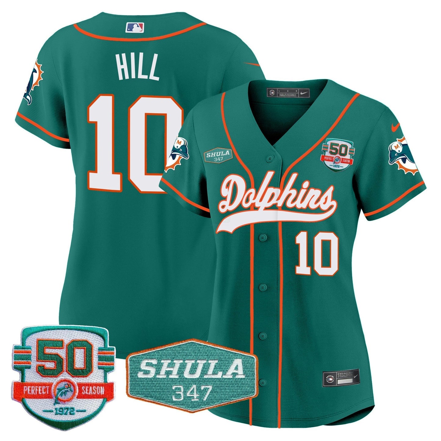 Camisa NFL Women’s 50th & Don Shula 347 Memorial Patch Jersey