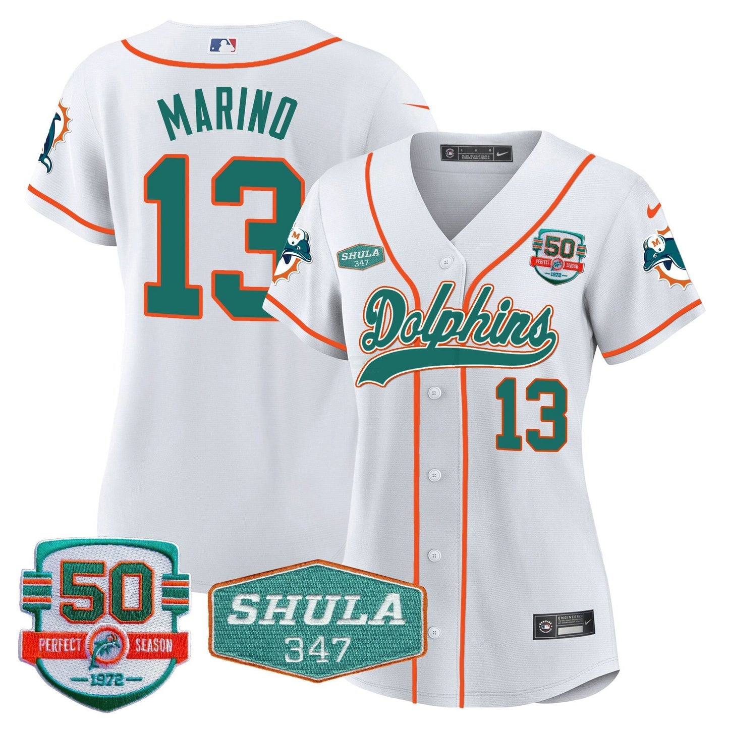 Camisa NFL Women’s 50th & Don Shula 347 Memorial Patch Jersey