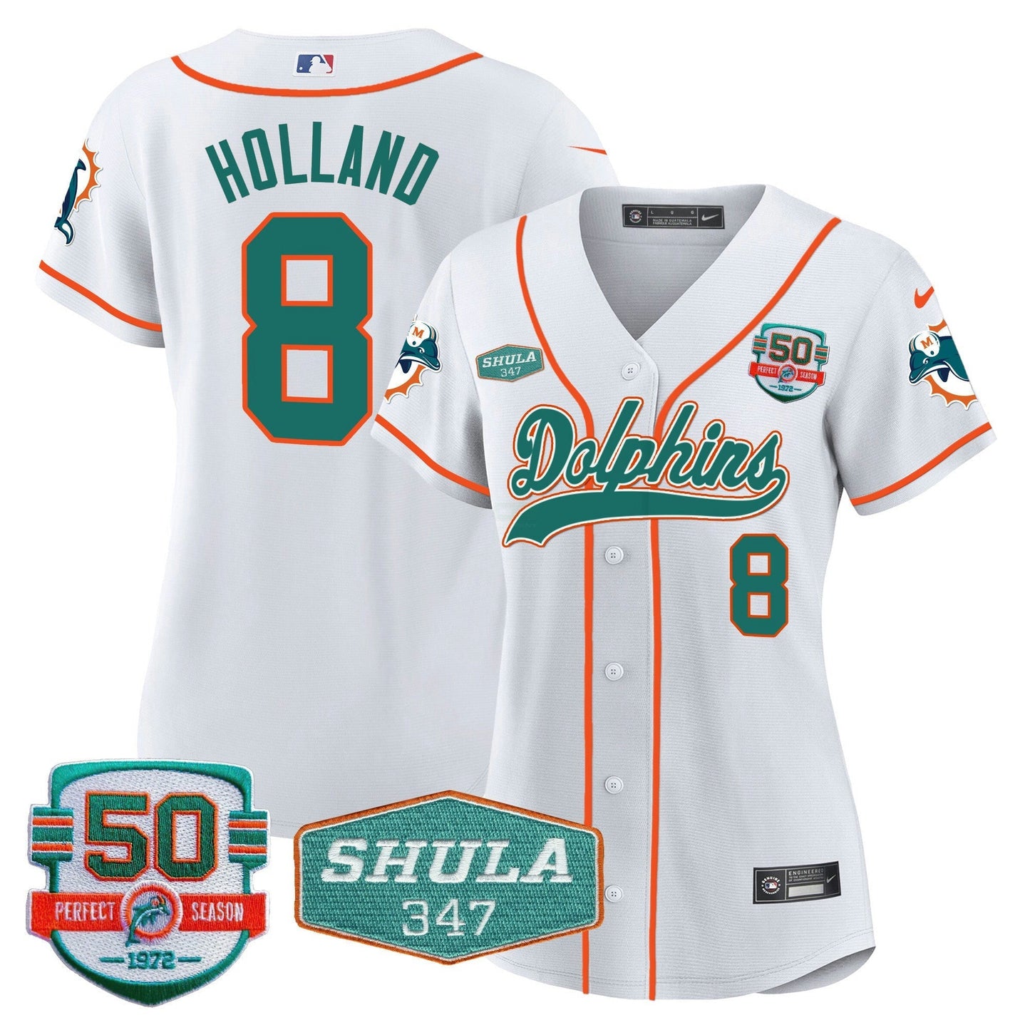Camisa NFL Women’s 50th & Don Shula 347 Memorial Patch Jersey