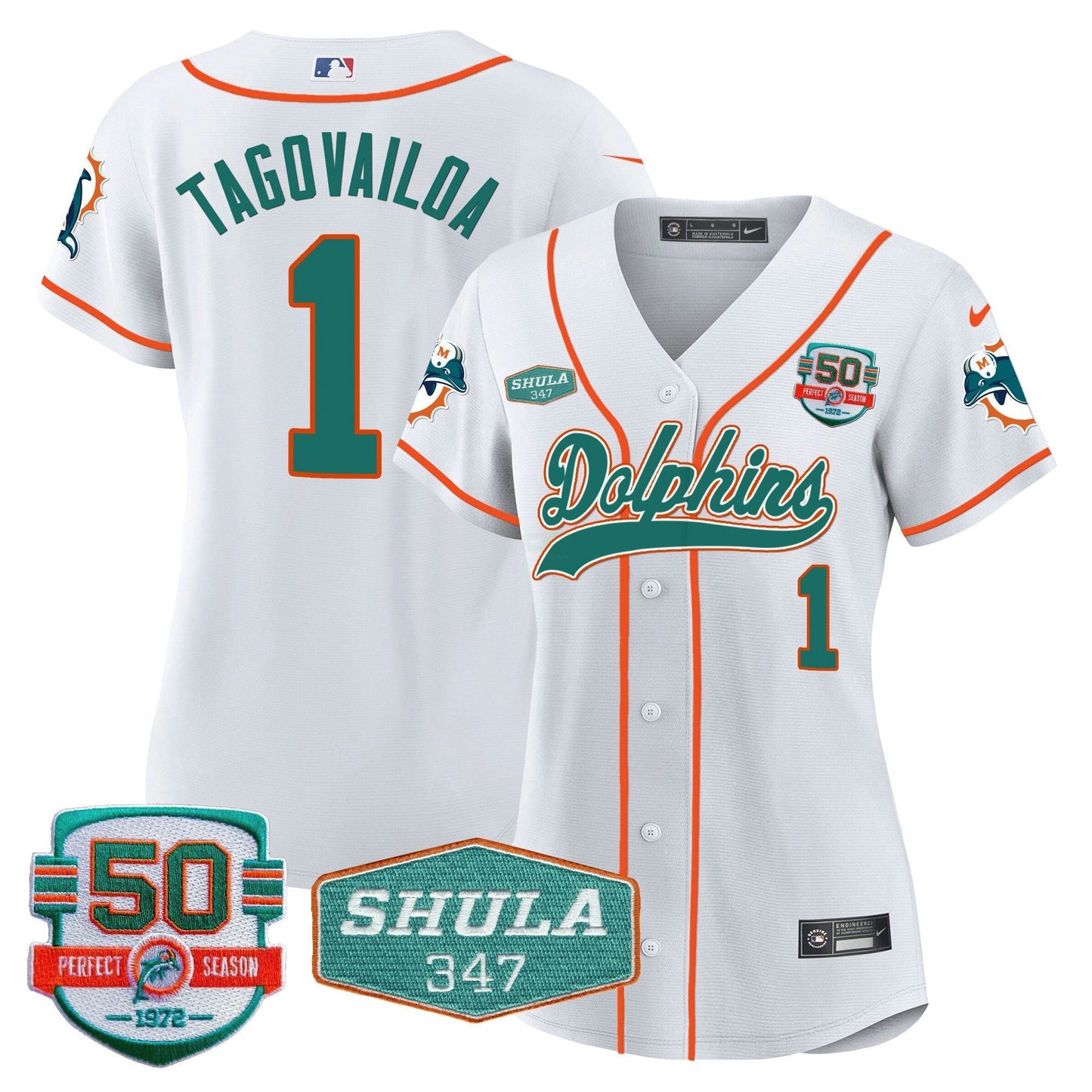 Camisa NFL Women’s 50th & Don Shula 347 Memorial Patch Jersey