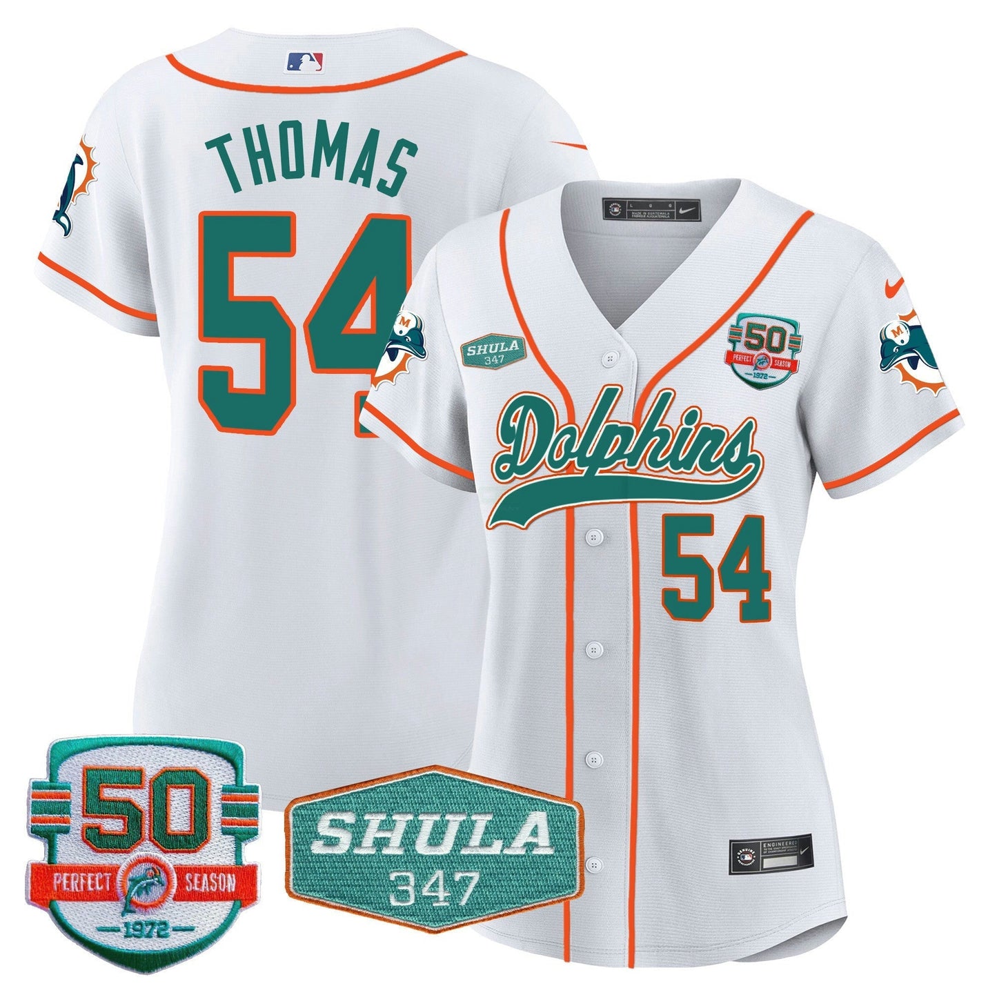 Camisa NFL Women’s 50th & Don Shula 347 Memorial Patch Jersey