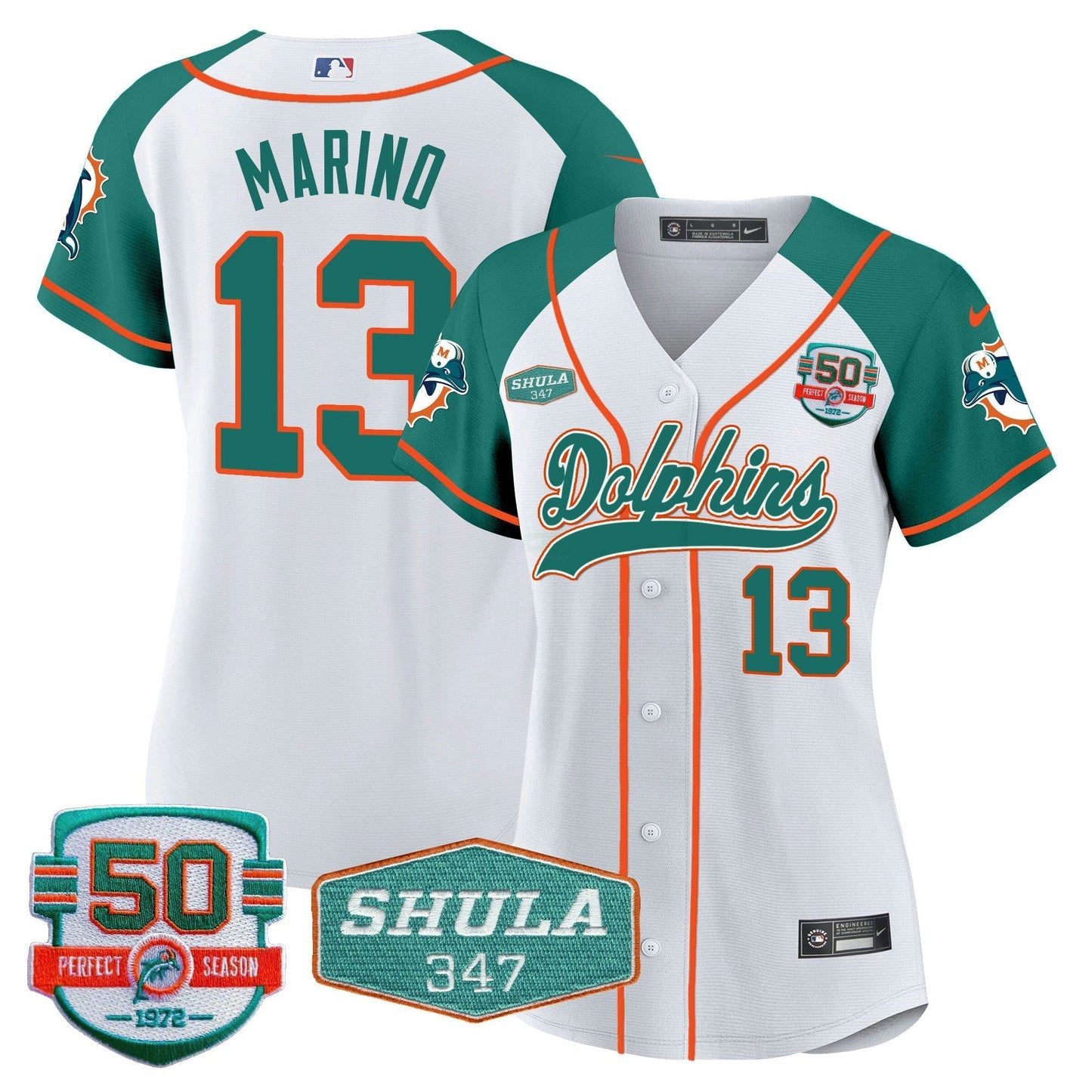 Camisa NFL Women’s 50th & Don Shula 347 Memorial Patch Jersey