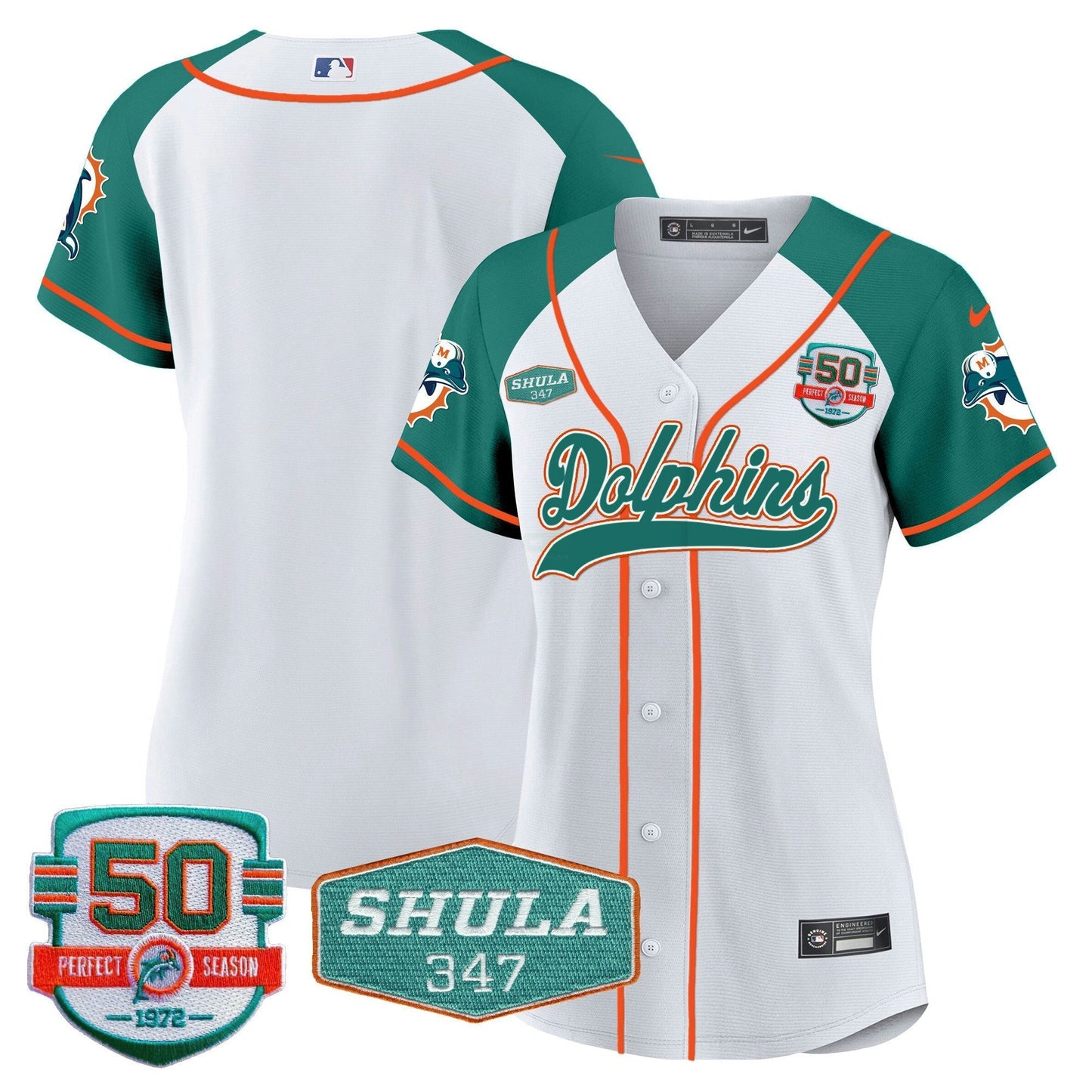 Camisa NFL Women’s 50th & Don Shula 347 Memorial Patch Jersey