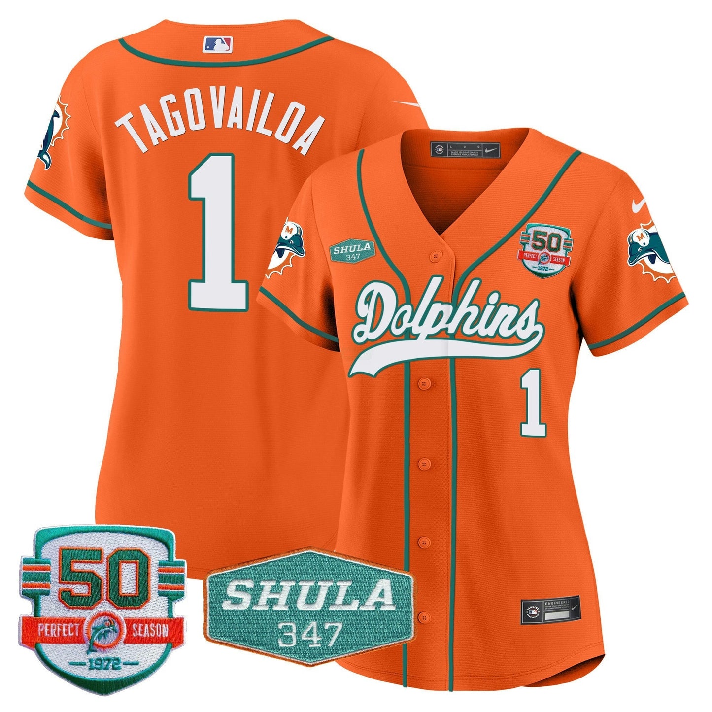 Camisa NFL Women’s 50th & Don Shula 347 Memorial Patch Jersey