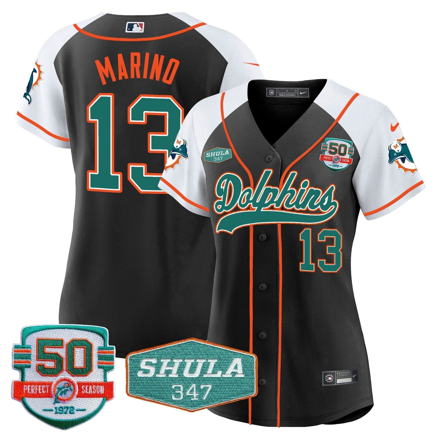 Camisa NFL Women’s 50th & Don Shula 347 Memorial Patch Jersey