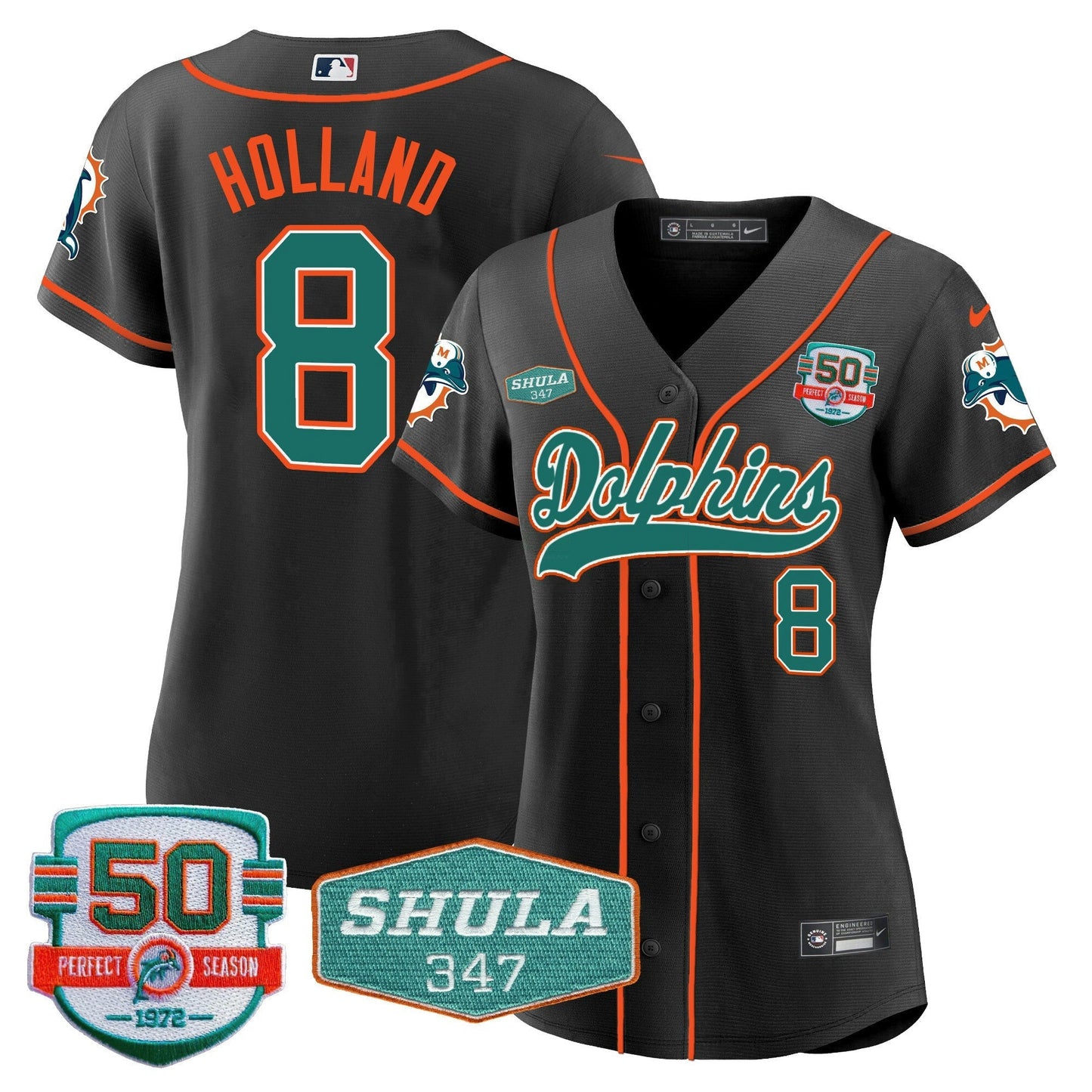 Camisa NFL Women’s 50th & Don Shula 347 Memorial Patch Jersey
