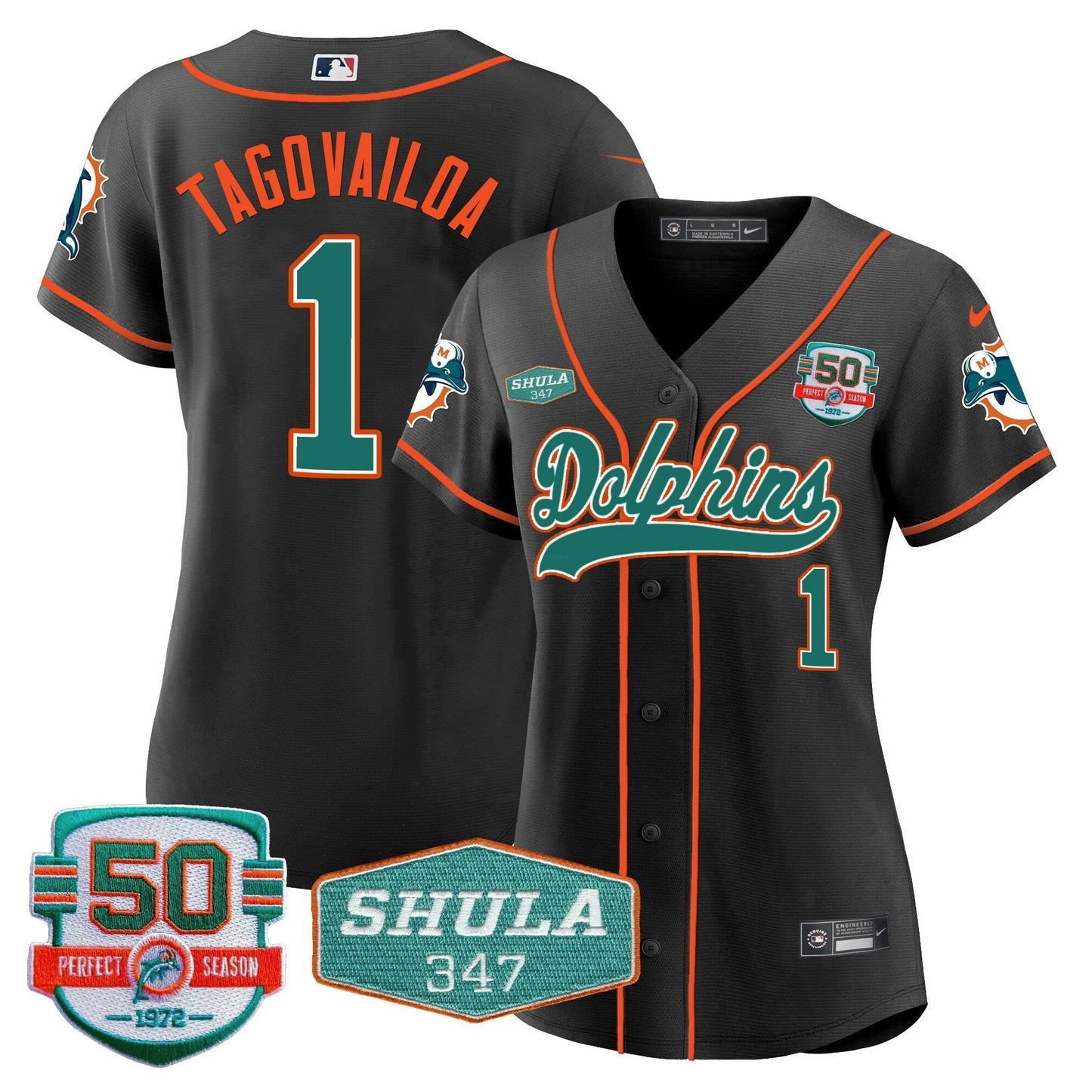 Camisa NFL Women’s 50th & Don Shula 347 Memorial Patch Jersey