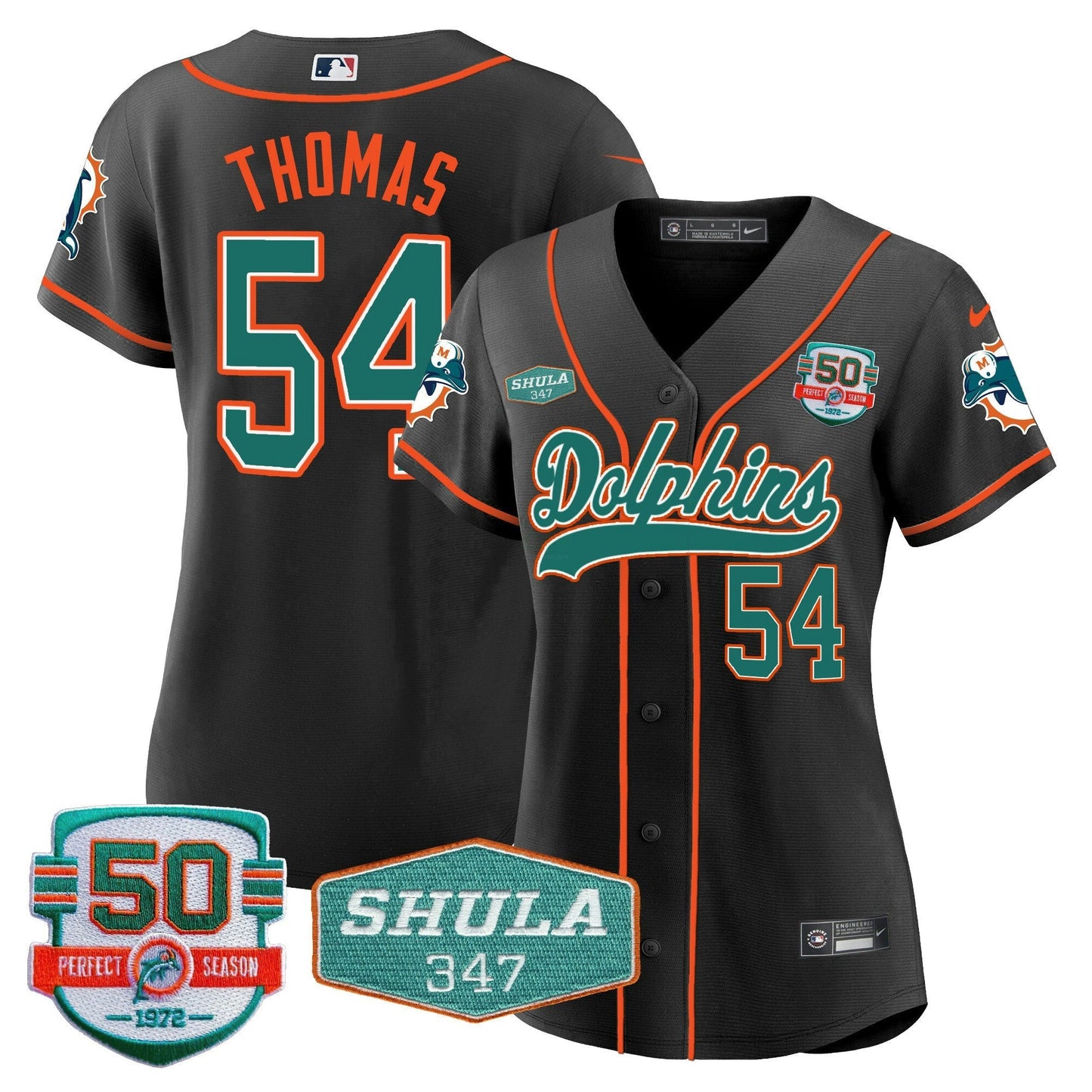 Camisa NFL Women’s 50th & Don Shula 347 Memorial Patch Jersey