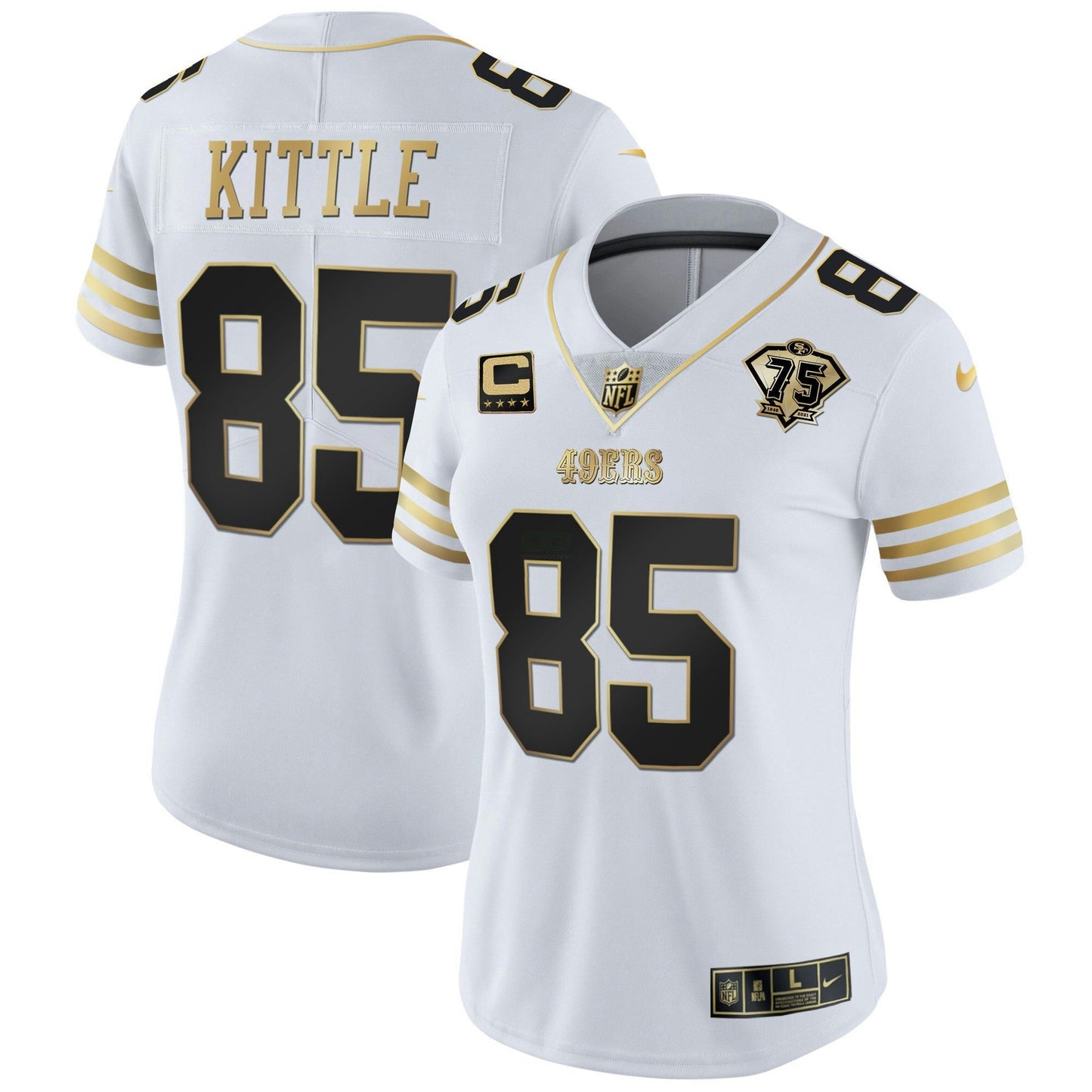 Camisa NFL Women’s 75th Anniversary Patch Vapor Dourada Jersey