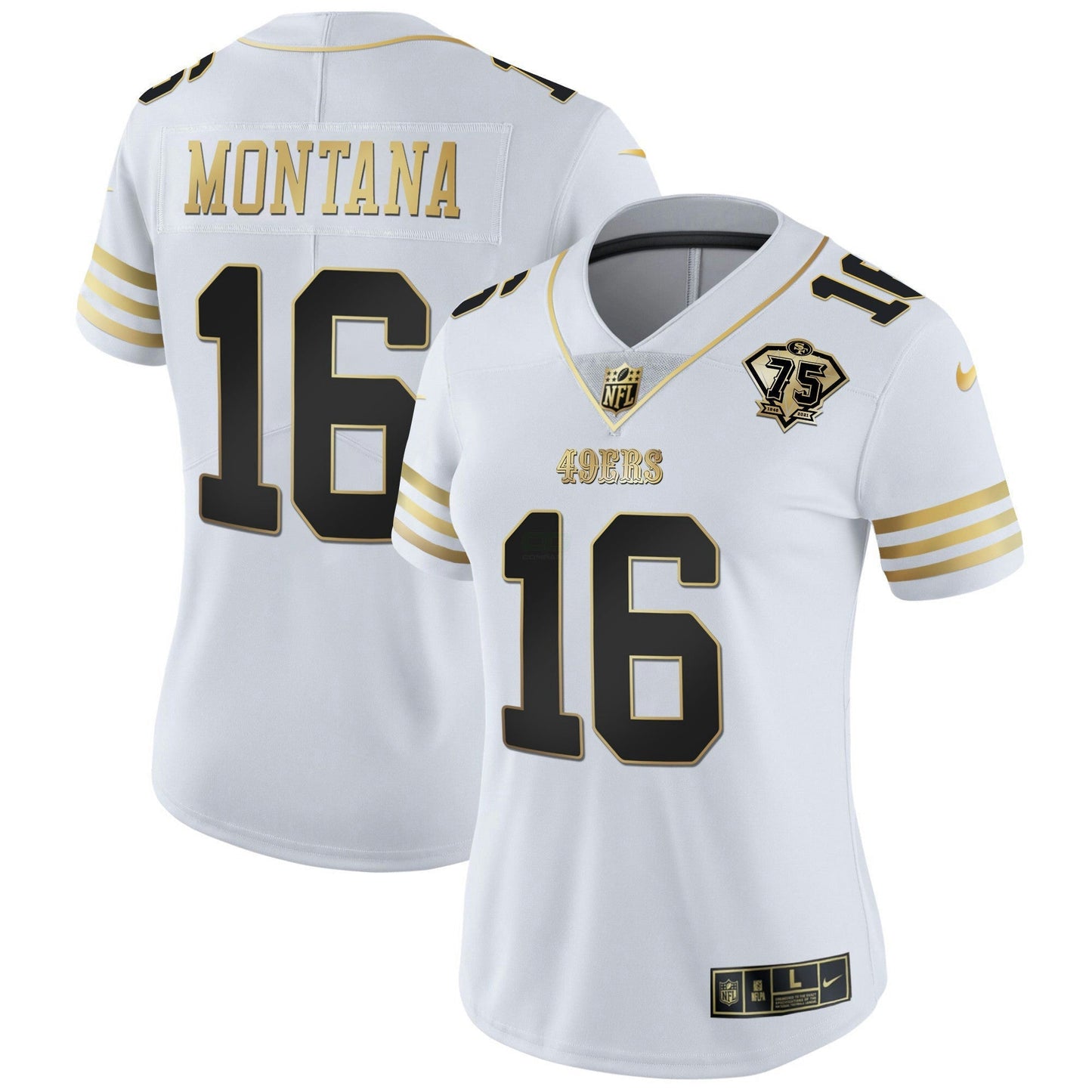 Camisa NFL Women’s 75th Anniversary Patch Vapor Dourada Jersey
