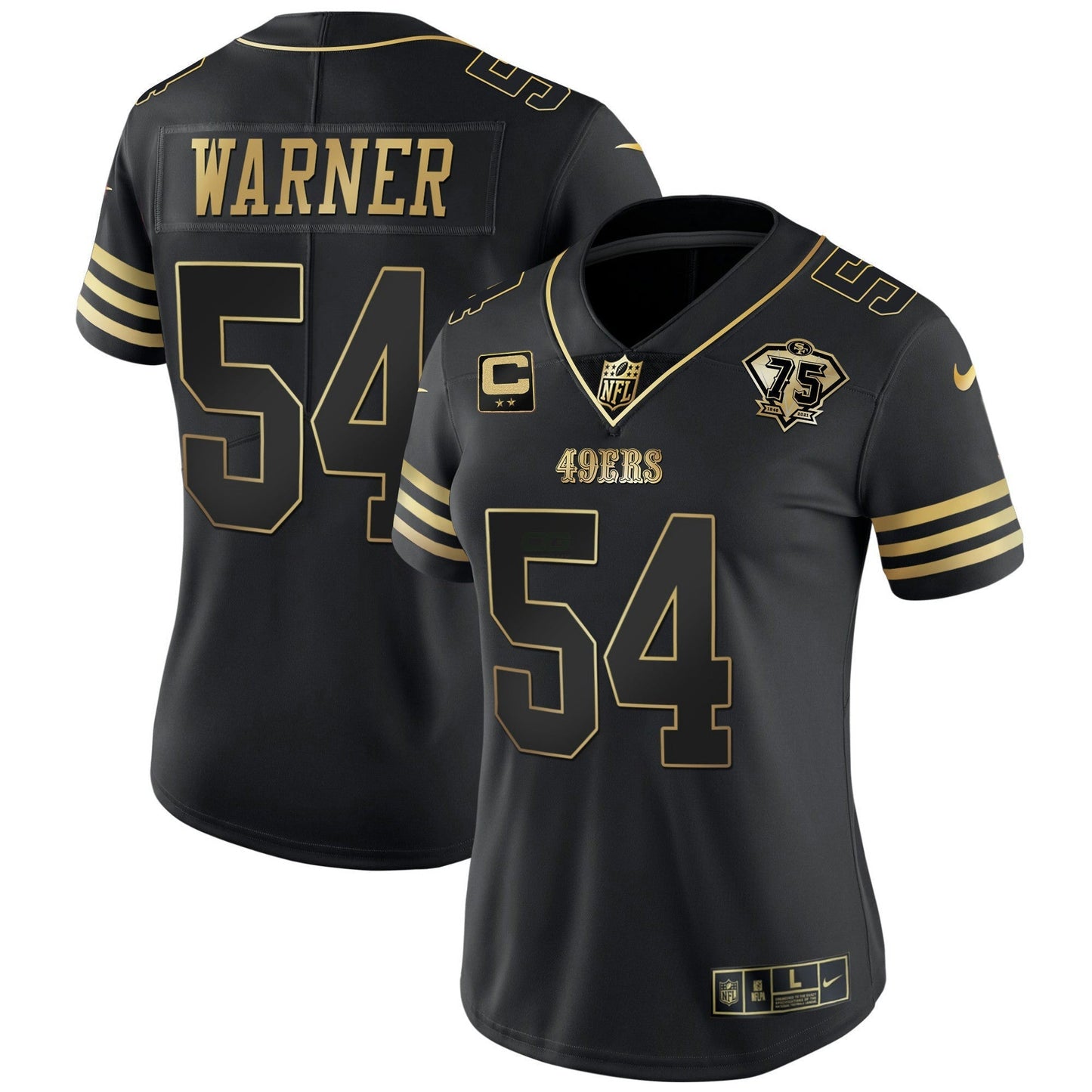 Camisa NFL Women’s 75th Anniversary Patch Vapor Dourada Jersey