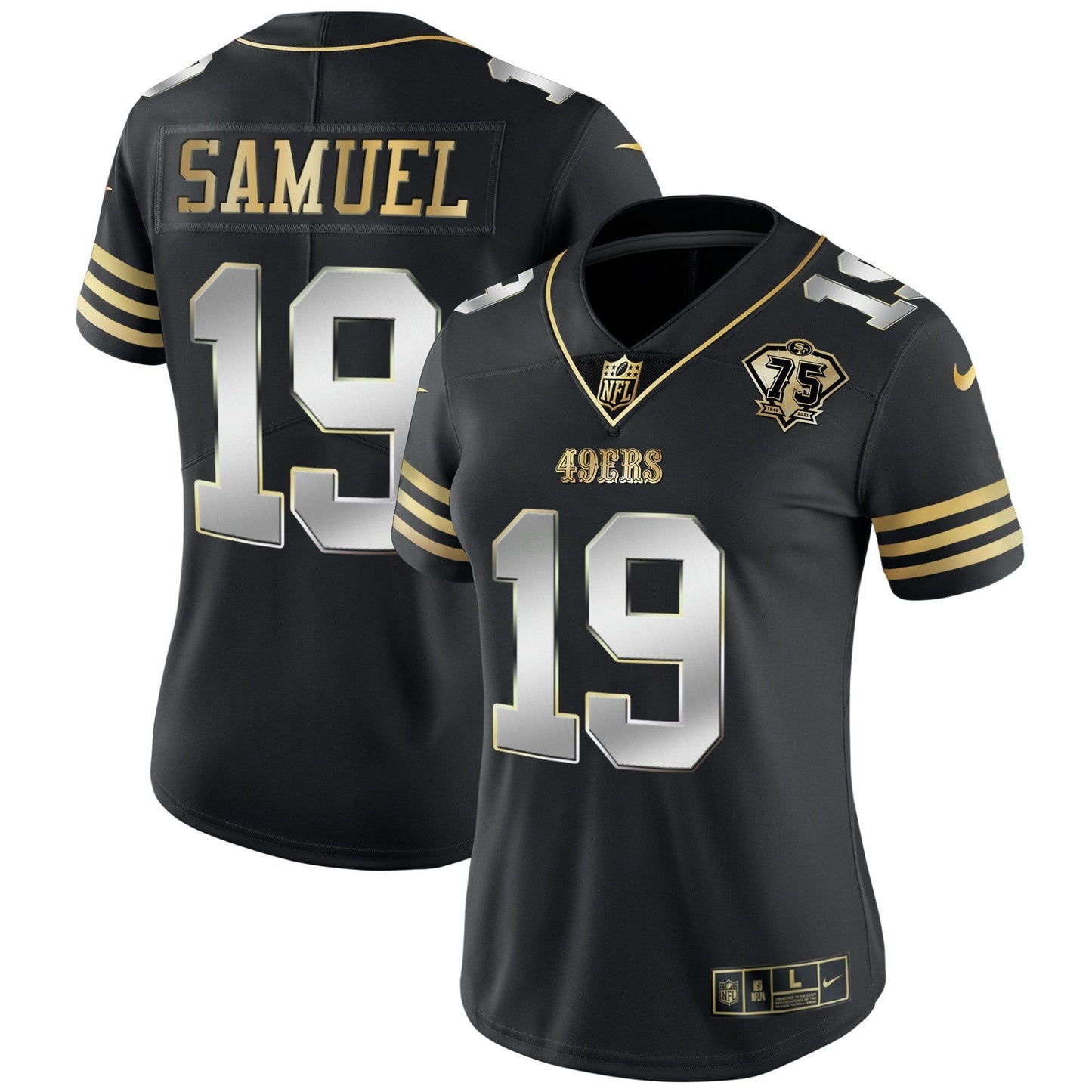 Camisa NFL Women’s 75th Anniversary Patch Vapor Dourada Jersey